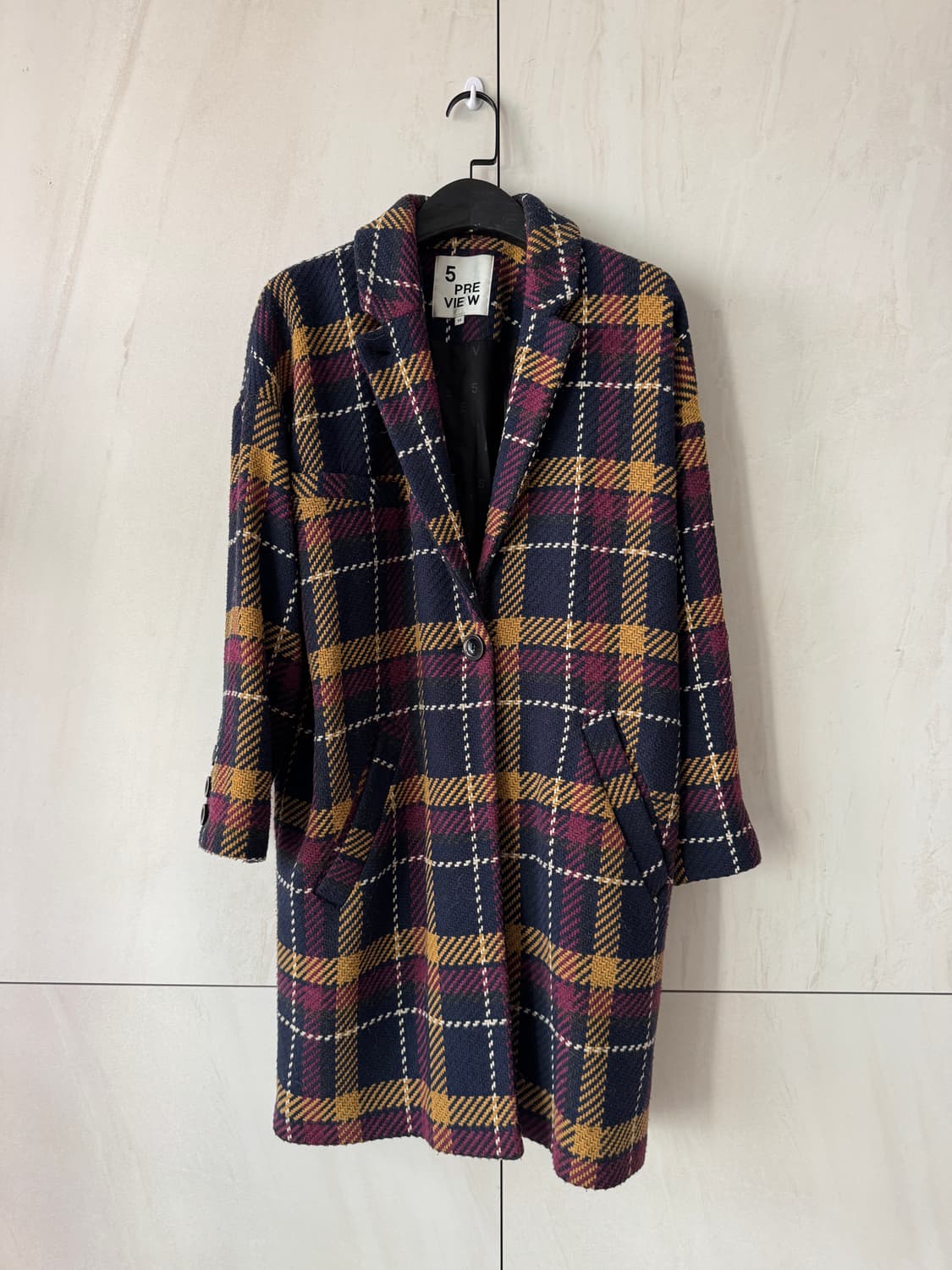 이태리 브랜드 컨디션 최상 5 PRE VIEW 체크 코트 XS(44,55 상품이미지2