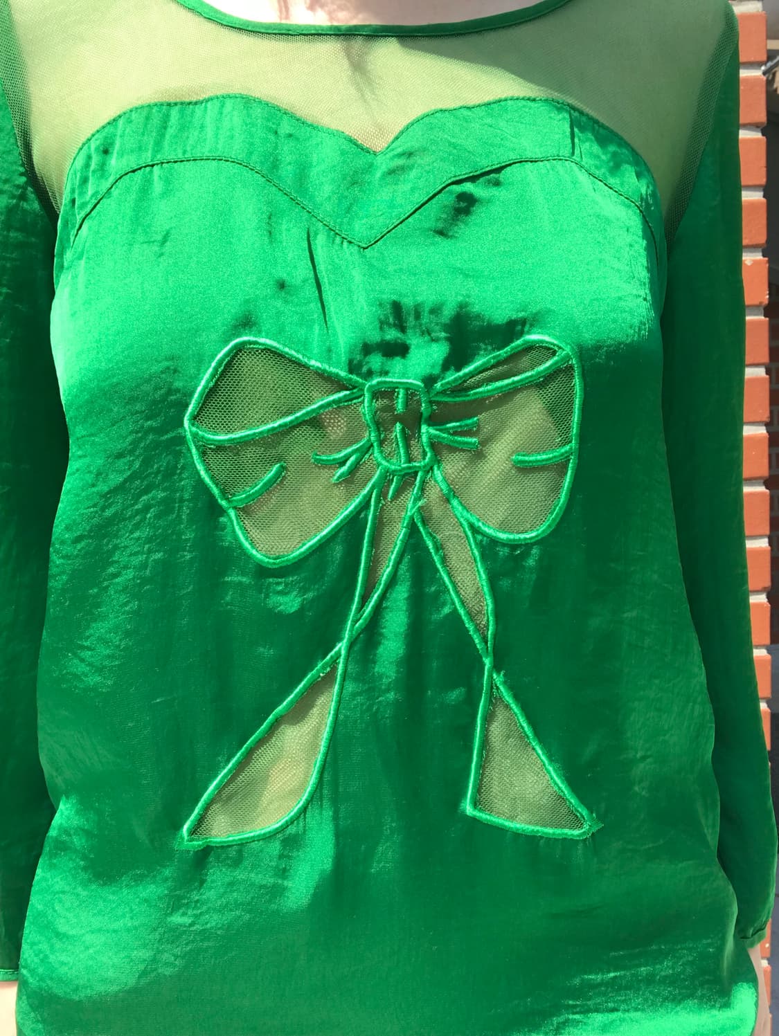  vintage green ribbon top 상품이미지7