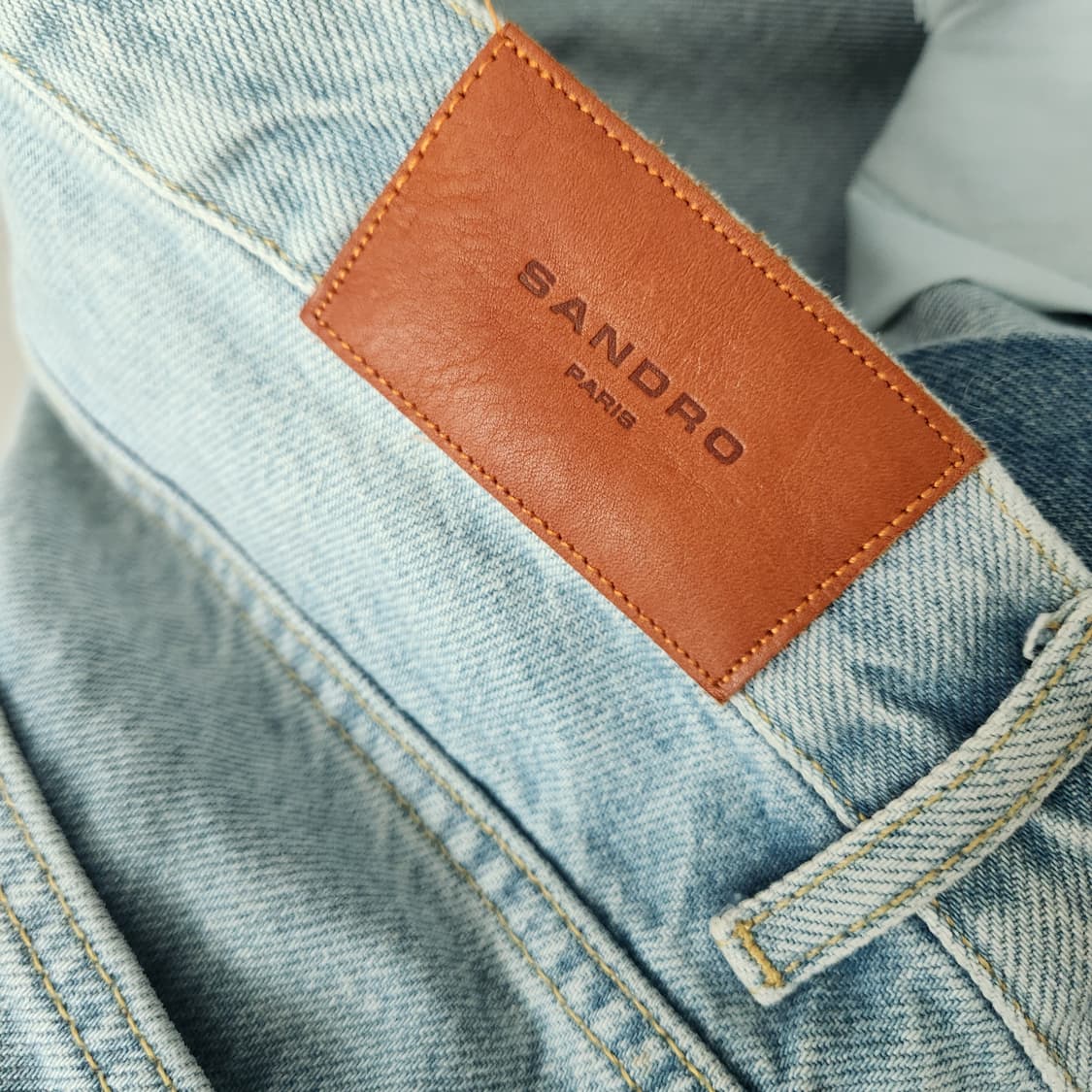 산드로 슬림핏 라이트 블루 데님 청바지 상품이미지8