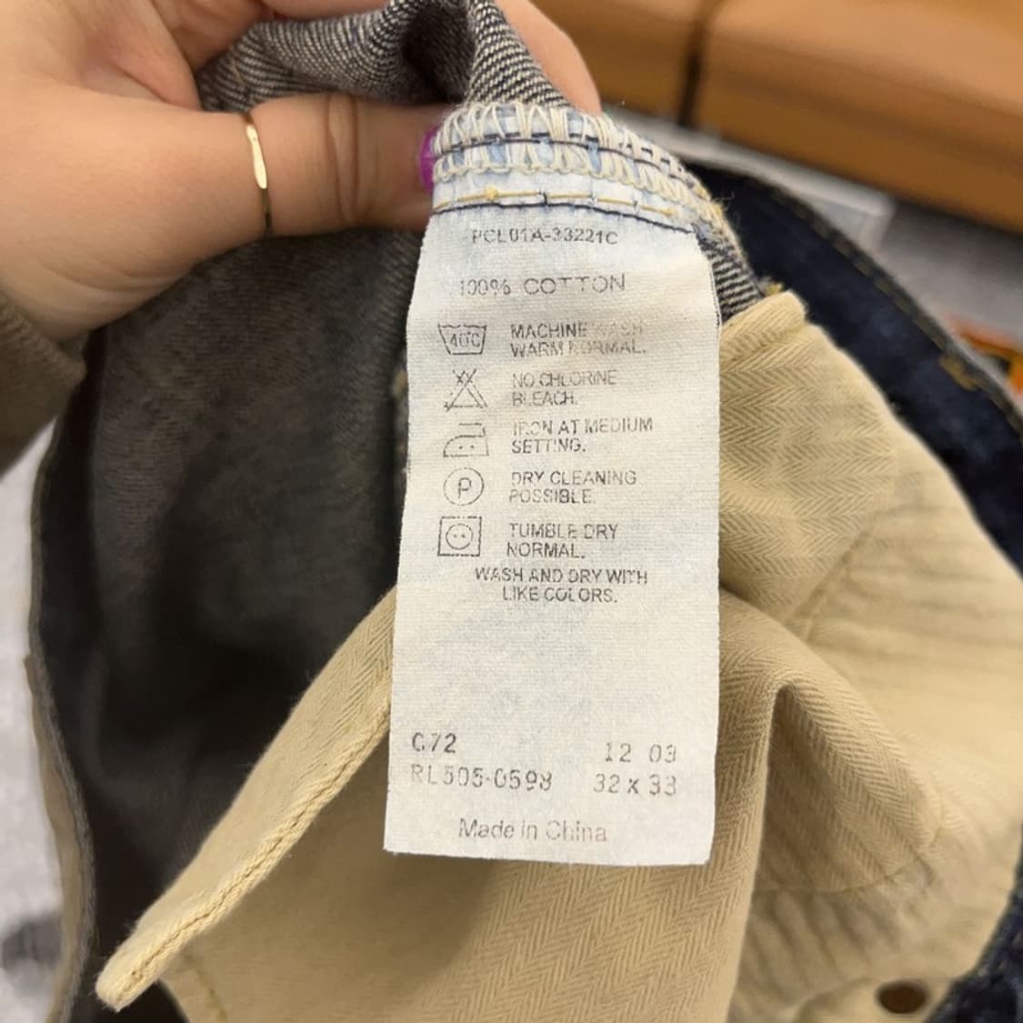 리바이스 505 빈티지 레트로 워싱 데님 팬츠 32인치 C06907 상품이미지6