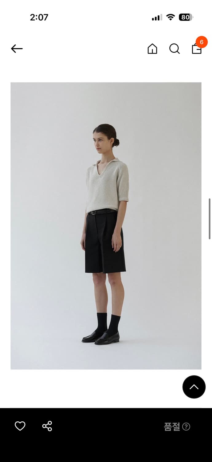 낫띵리튼 실키 코튼 버뮤다 팬츠 / 블랙 / M 상품이미지2