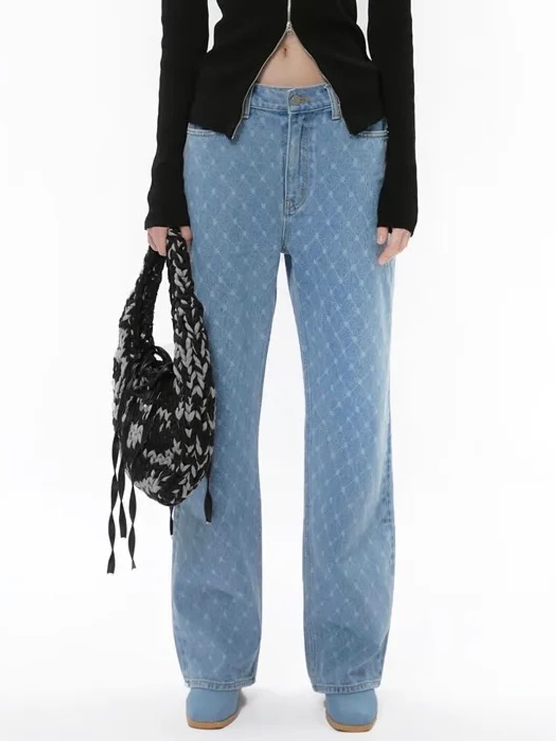 세이스라 체크 라인 데님팬츠 상품이미지1