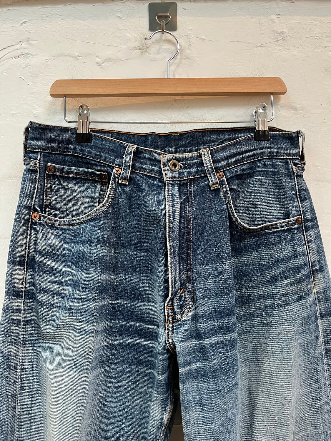 Levis 503 워싱 데미지 데님 팬츠 32/36 상품이미지2