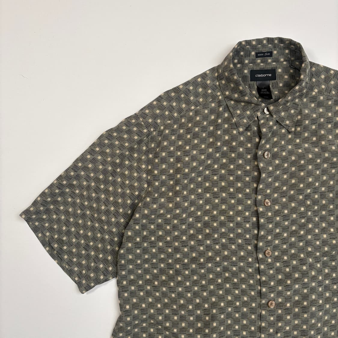 [L] CLAIBORNE Silk pattern half-shirt 상품이미지2