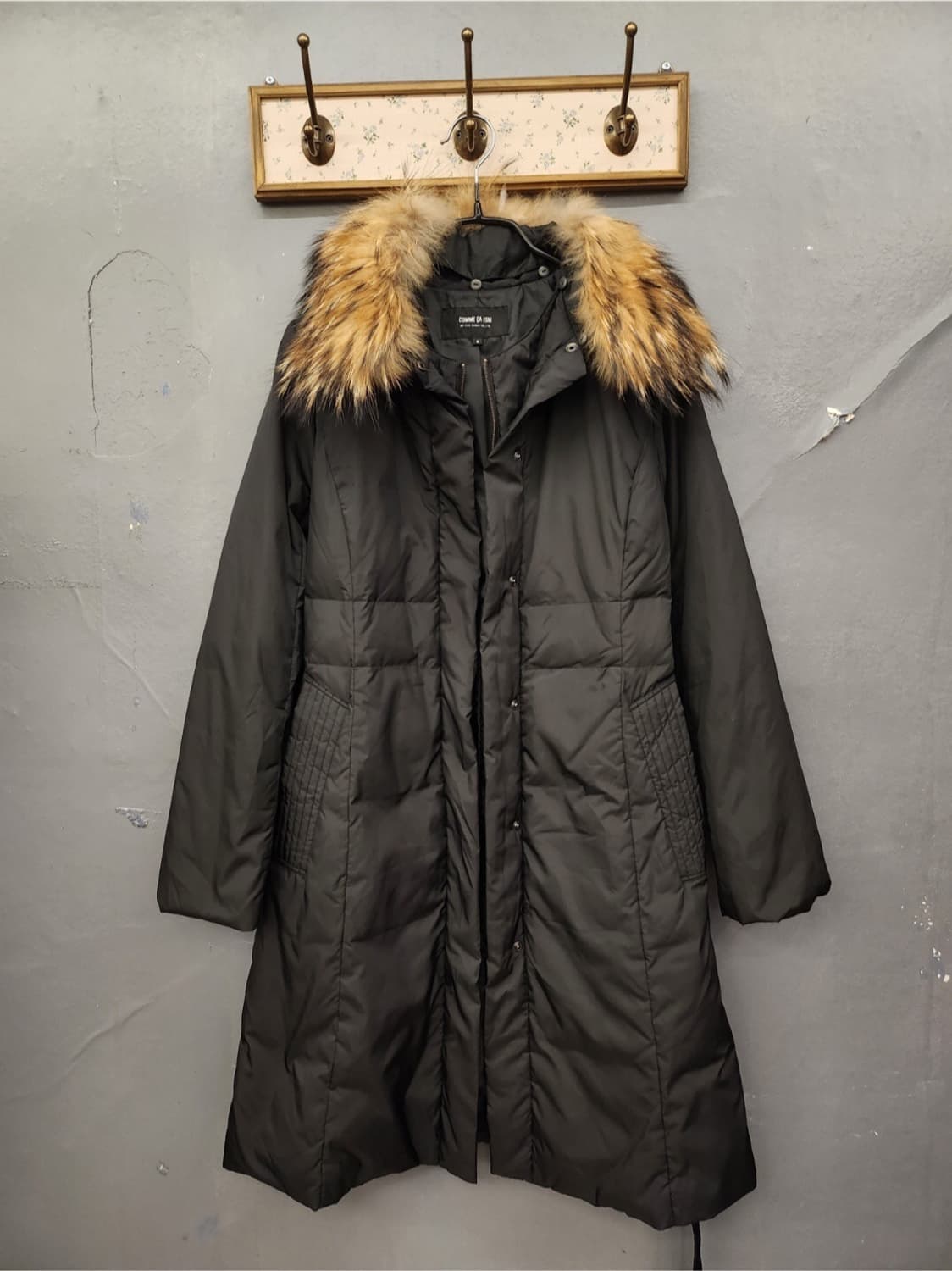 일본빈티지 콤 사 이즘 라쿤털 탈부착 가능 다운 벨트 패딩 상품이미지2