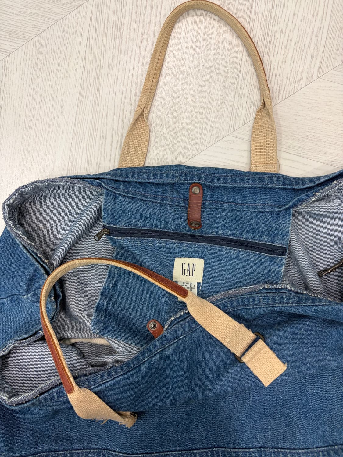 90s old gap 올드 갭 데님 denim 보스턴 토트백 상품이미지3