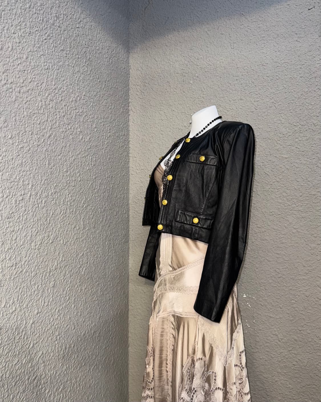 빈티지 크롭 레더재킷  상품이미지3