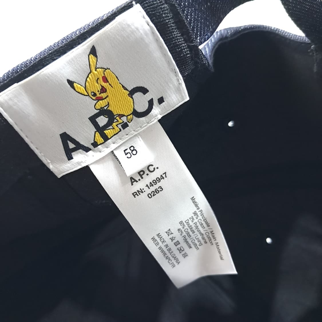 CL859 A.P.C. & 포켓몬 2023 피카츄 패치 인디고 데님 볼 상품이미지8