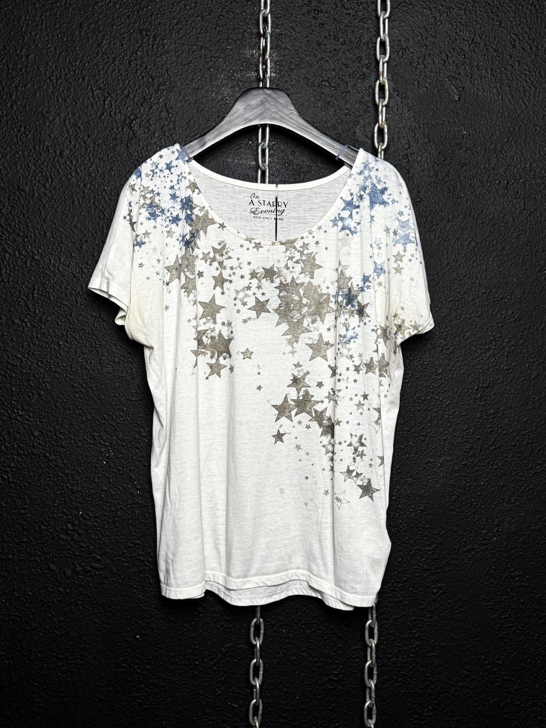 Star Print Draped T-shirt 상품이미지6