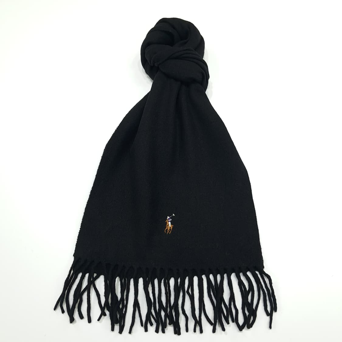 MX255 폴로 랄프로렌 블랙 램스울 목도리 머플러 상품이미지1