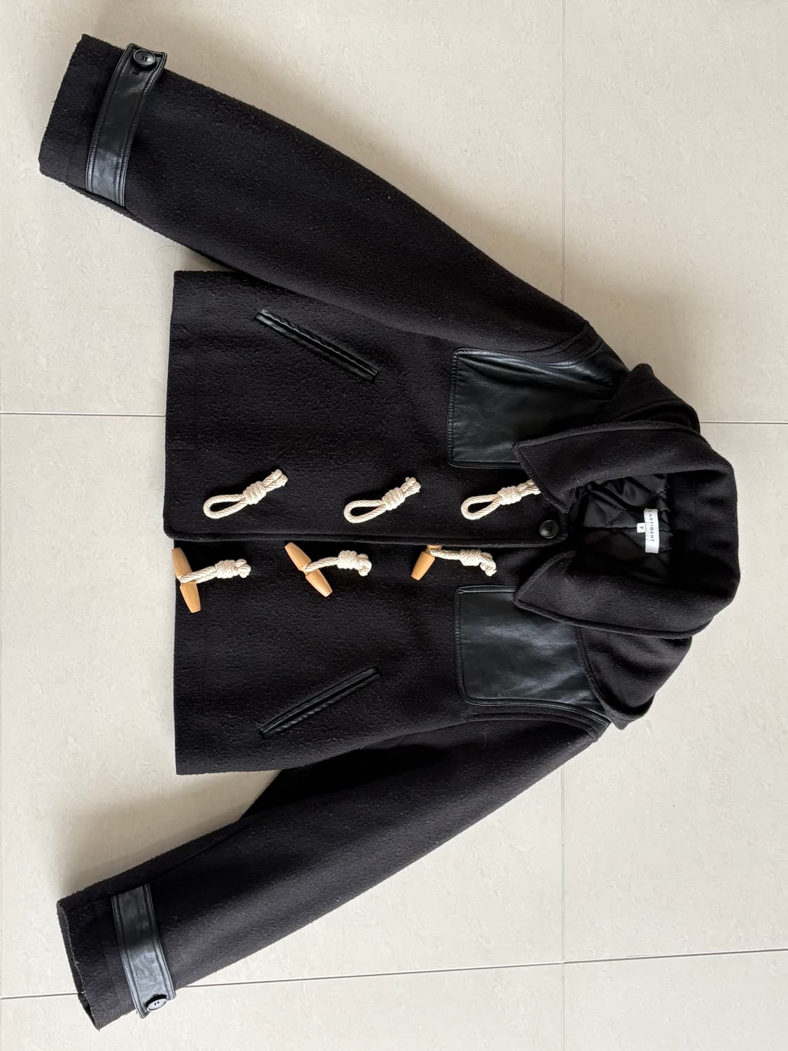 라티젠 더플 코트 크롭 후드 떡볶이 자켓 상품이미지2