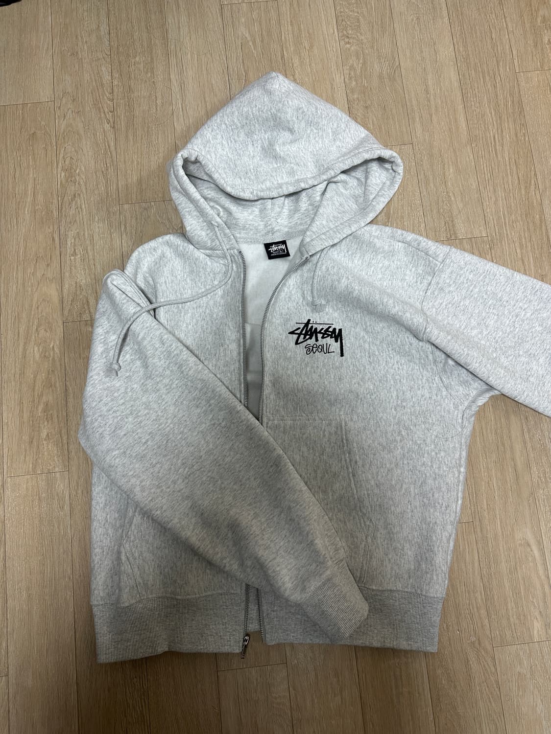 스투시 서울 후드집업 애쉬 헤더 상품이미지2