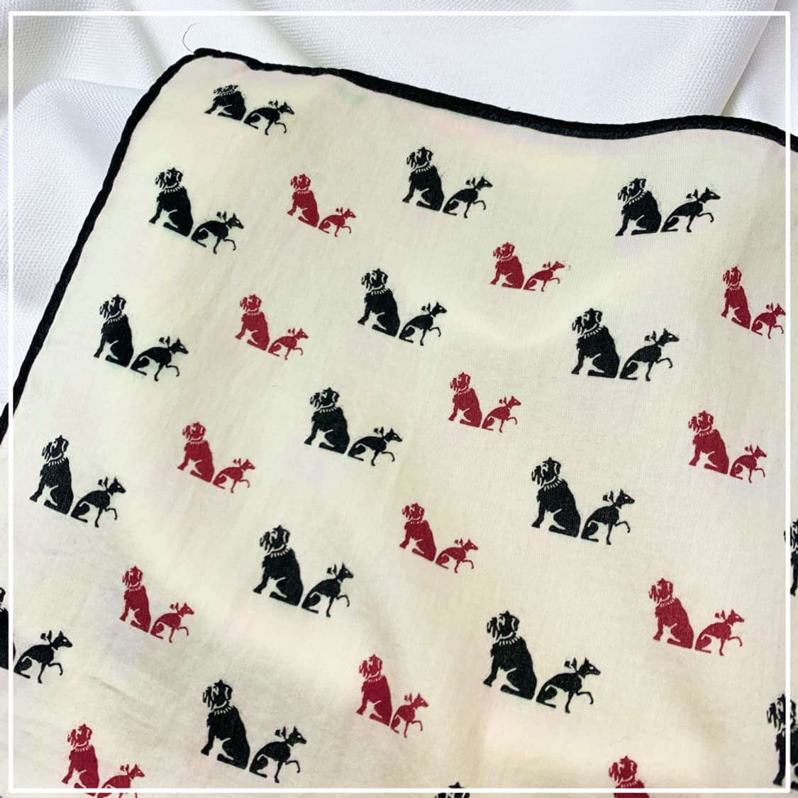 [정품] Burberry 버버리 동물패턴 빈티지 쁘띠스카프 손수건 상품이미지5