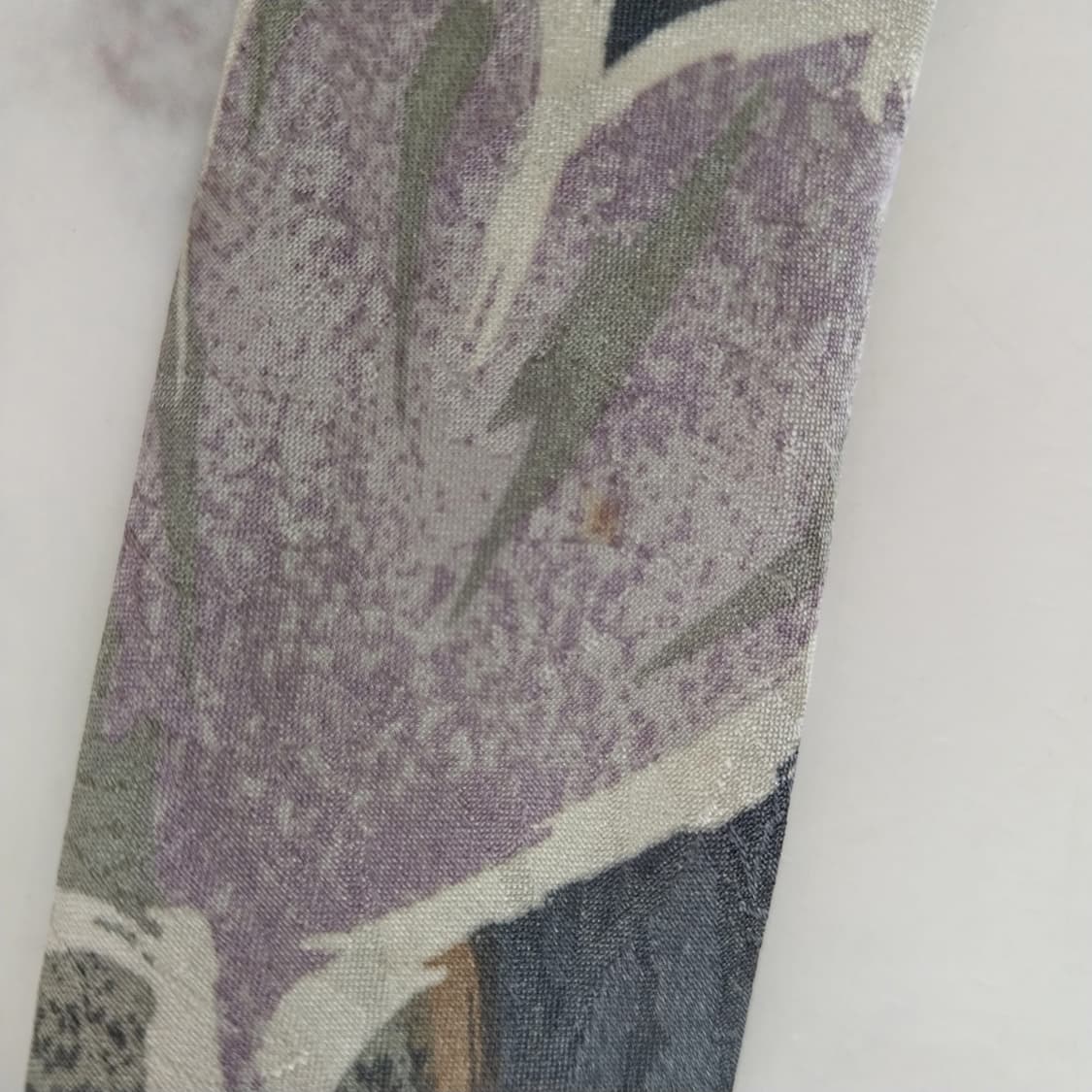 까르뱅 실크 카키 플로럴 아트 넥타이 9.4cm A+~A등급 K1490
 상품이미지8