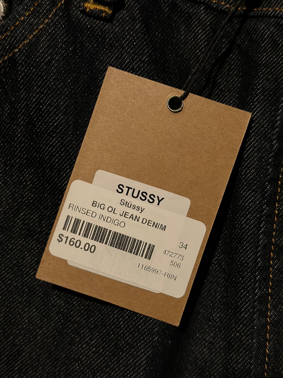 (새상품) 스투시 빅올진 린스드 인디고 34 상품이미지6