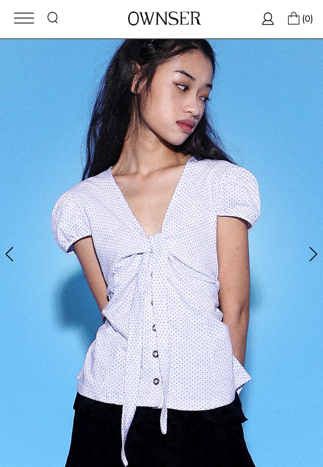 오운서 Cady 도트 리본 티셔츠 상품이미지2