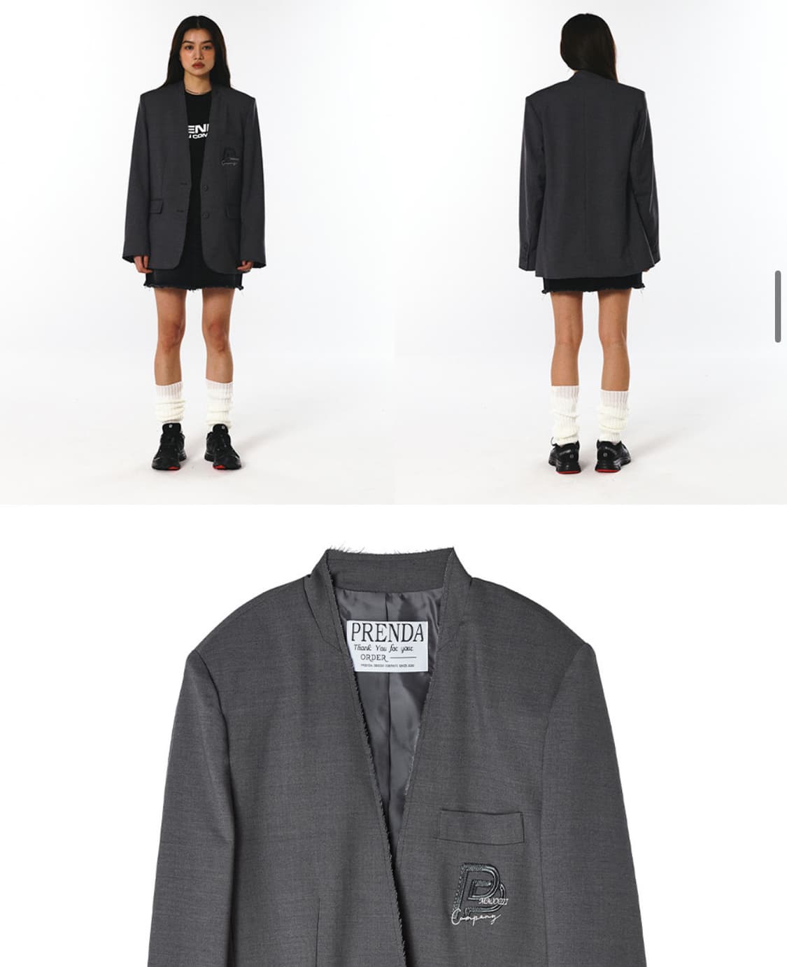 프렌다 블레이저 자켓 cou out blazer gray 상품이미지2