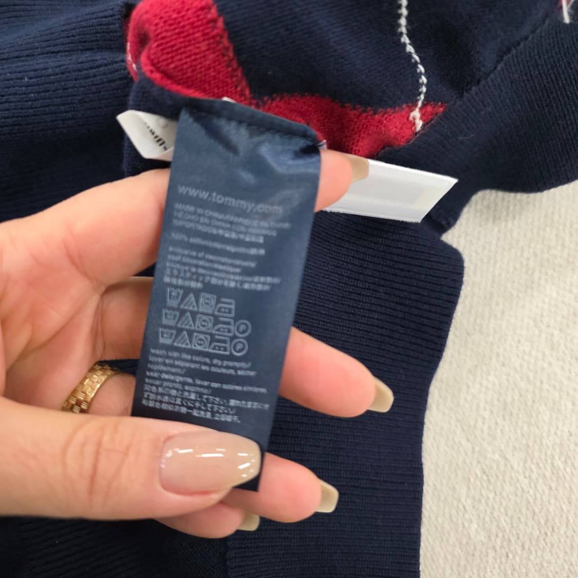 [XL] 타미힐피거 아가일 패턴 니트 0210J 상품이미지4