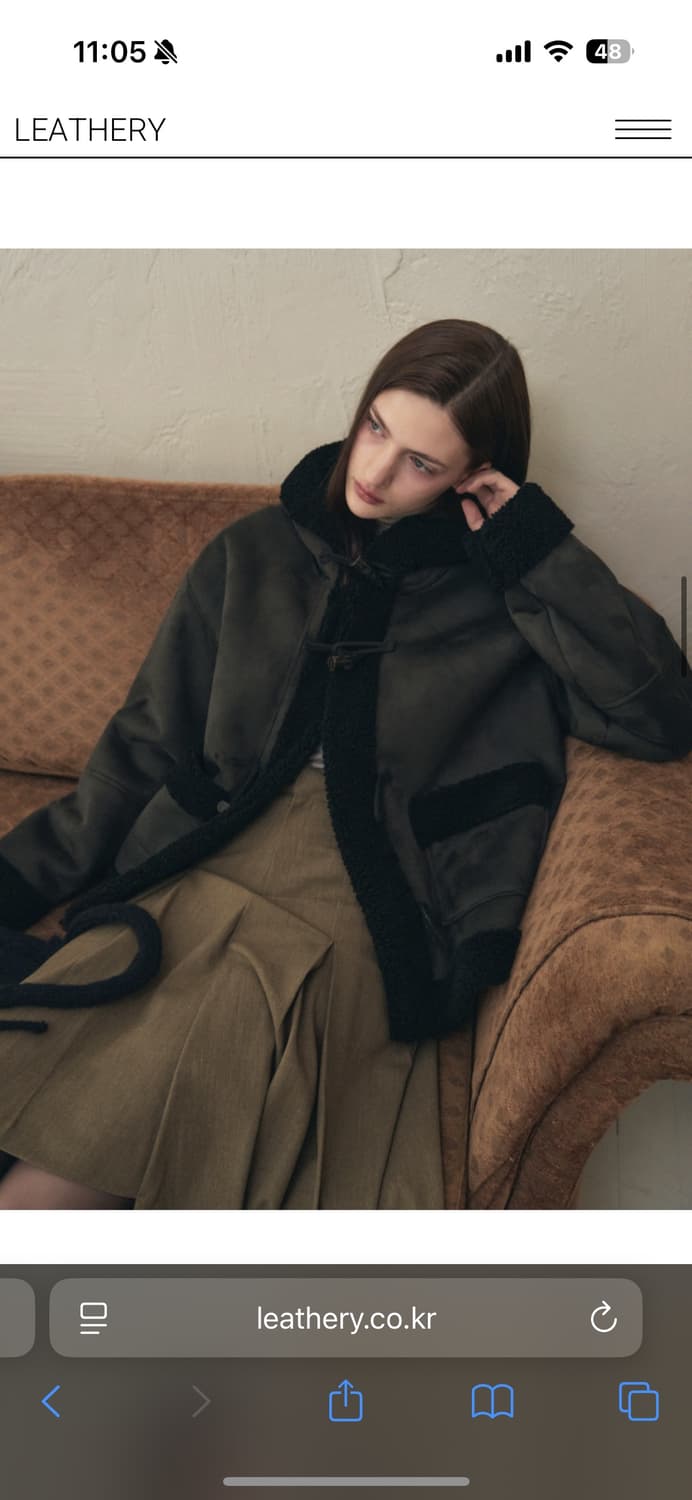 레더리 무스탕 후디 더플 자켓 상품이미지3