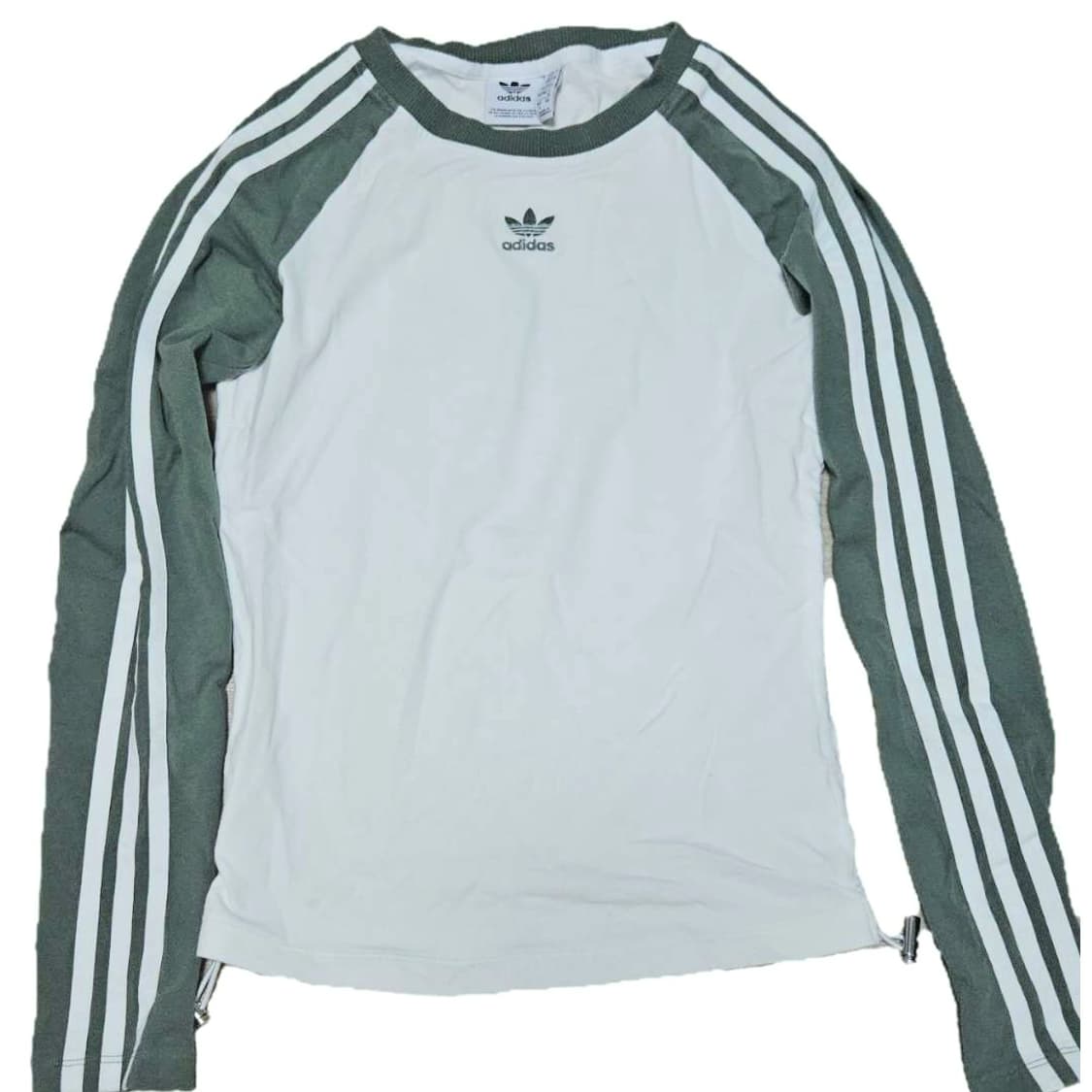 아디다스 슬림핏 롱슬리브 화이트 트레이스 그린 S 상품이미지2