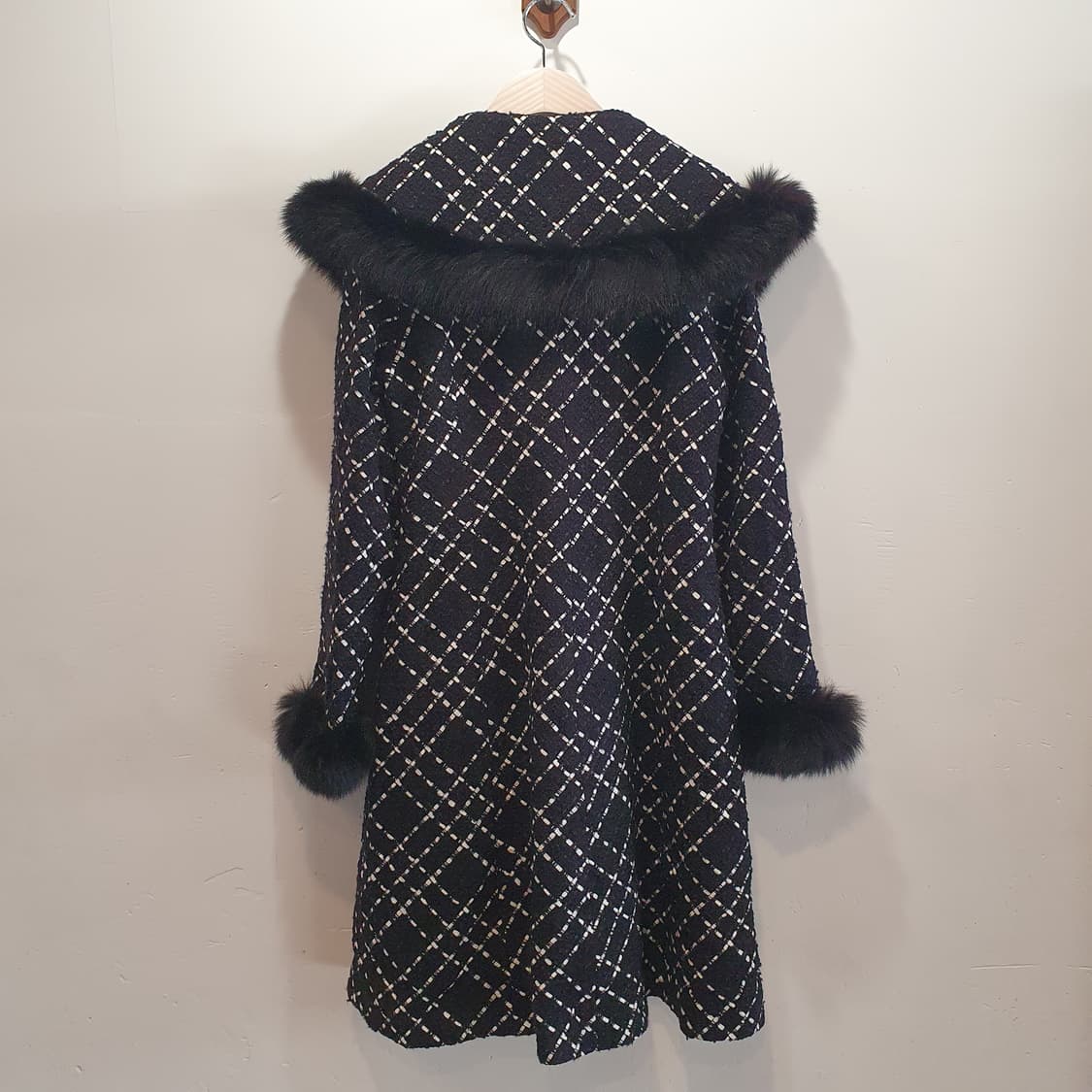 트위드 폭스퍼 코트 Vella *made in Japan 상품이미지5