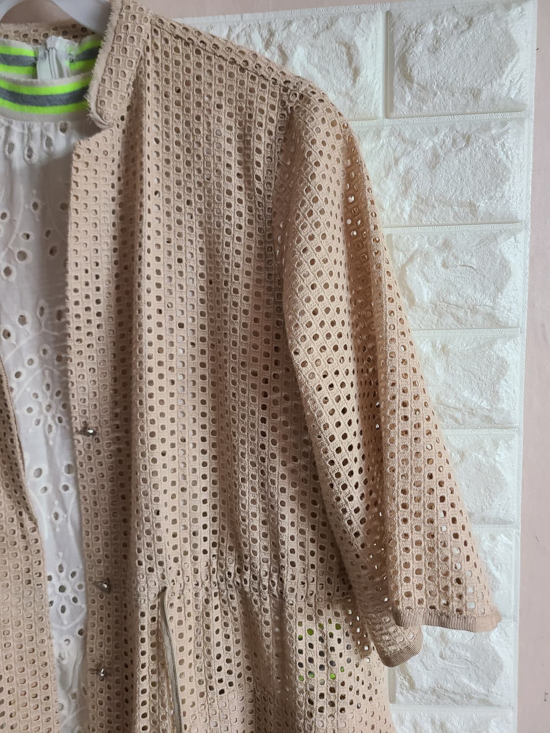 펀칭 레이스 롱 가디건 베이지색(프리) 상품이미지2