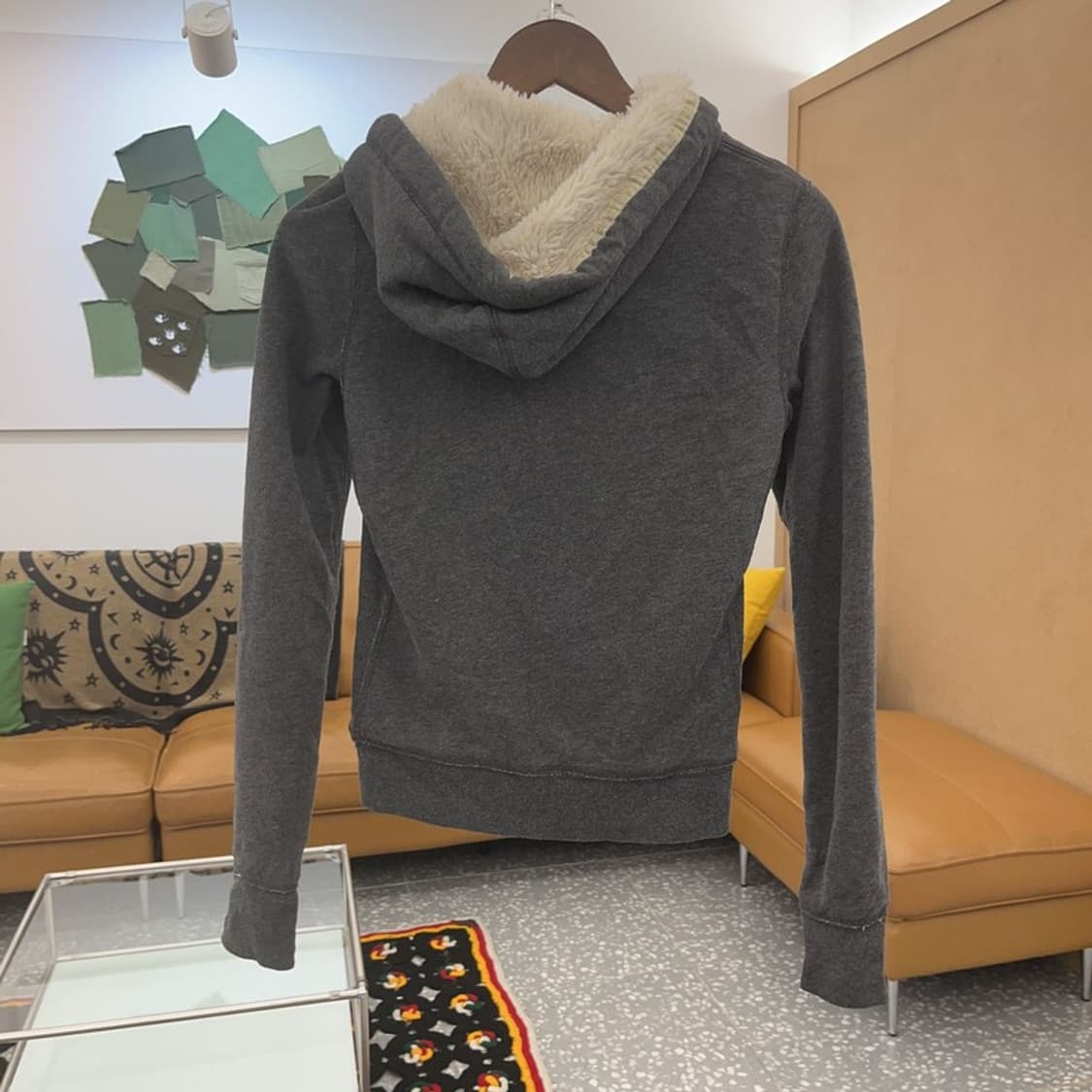 아베크롬비 올드스쿨 빈티지 스펠로고 양털 후드집업 S C07648 상품이미지4