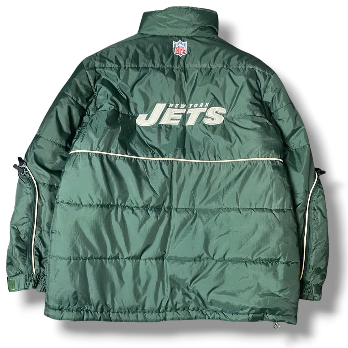 리복 빈티지 뉴욕제츠 다크그린 NFL 누빔 패딩 L 상품이미지2