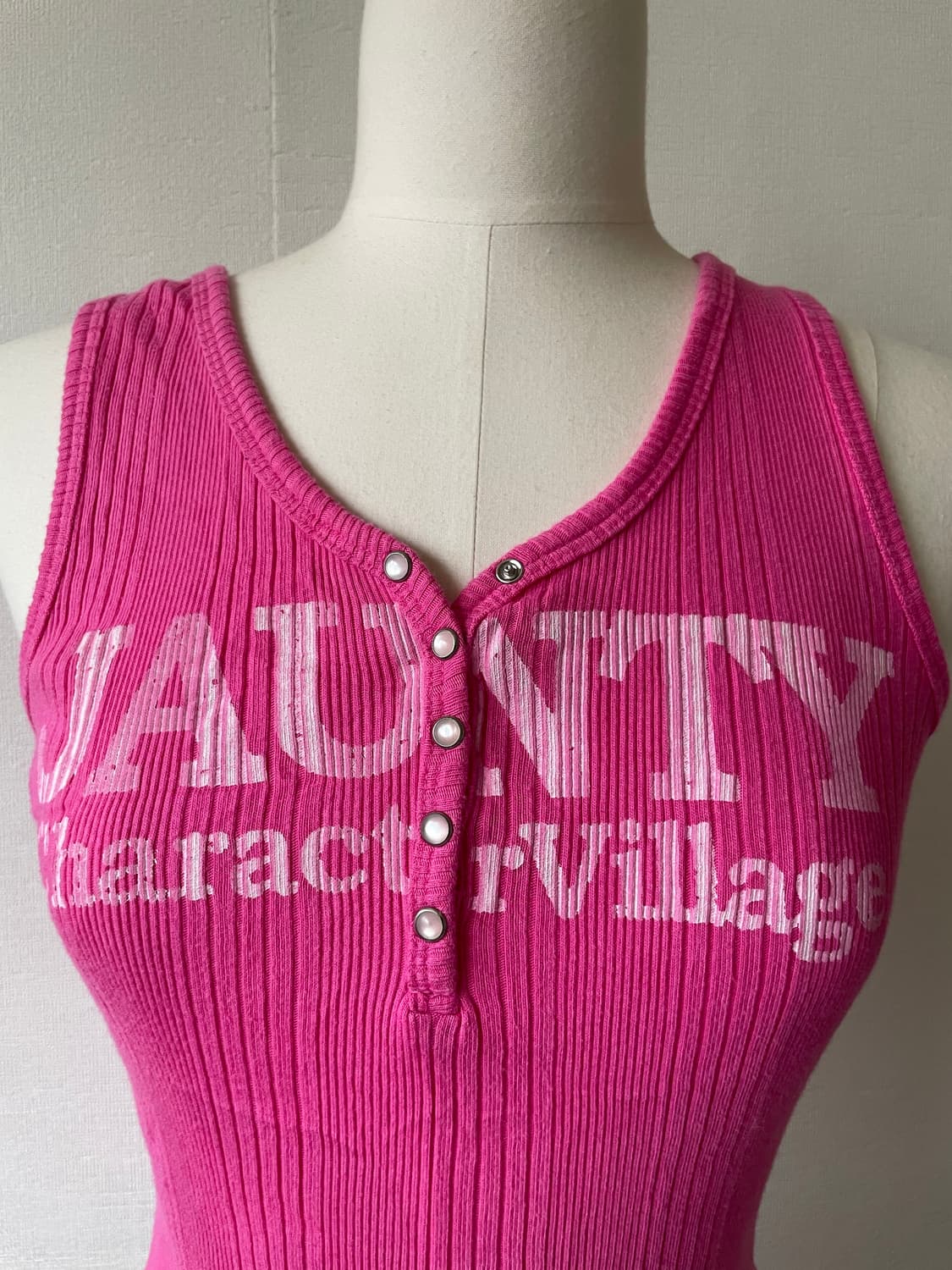 Pink lettering button sleeveless 상품이미지6