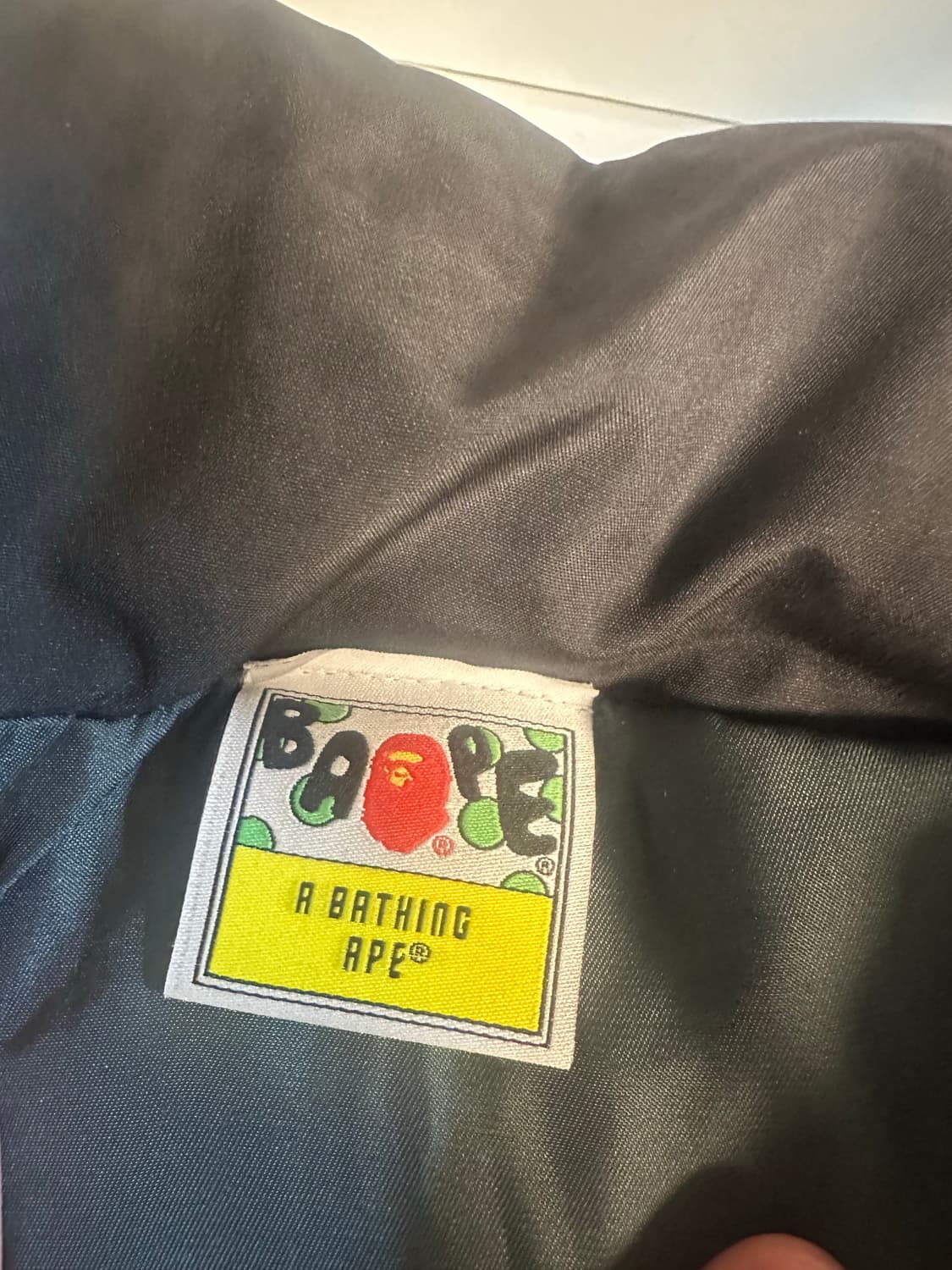베이프 로고 빈티지 워싱 패딩 먹색 상품이미지2