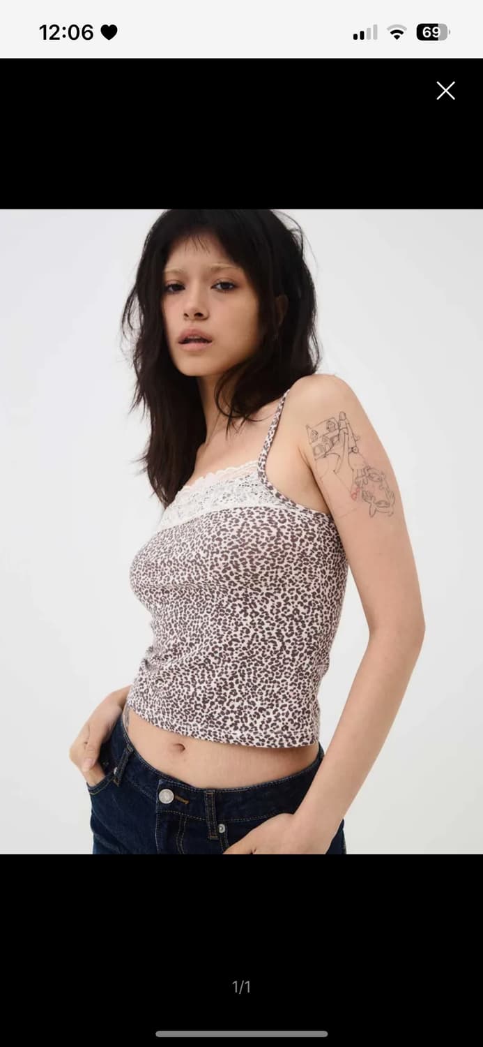 익스파이어드걸 레오파드 레이스 탱크 아이보리 상품이미지1