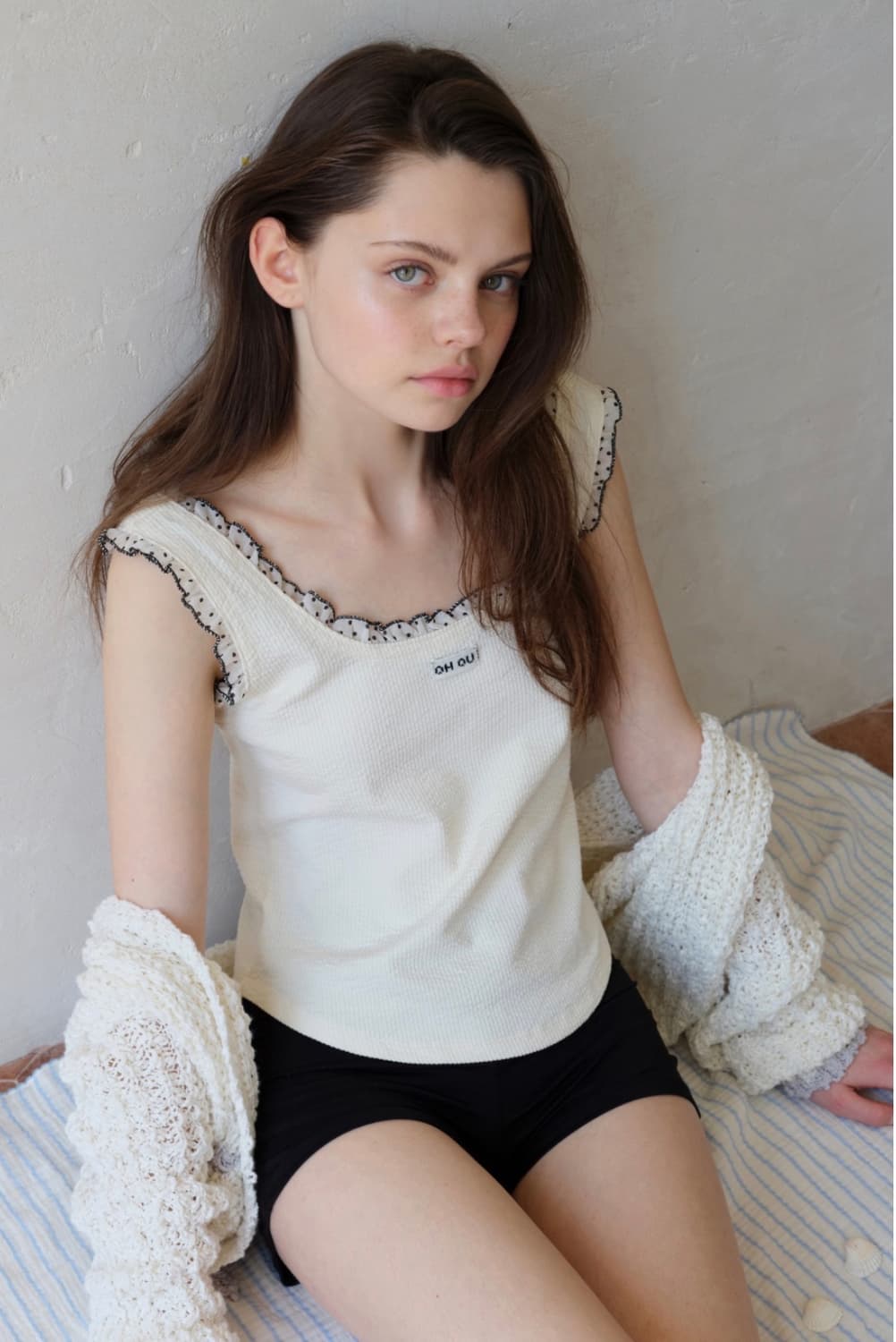 DOT LACE SLEEVELESS (BUTTER CREAM)  상품이미지2