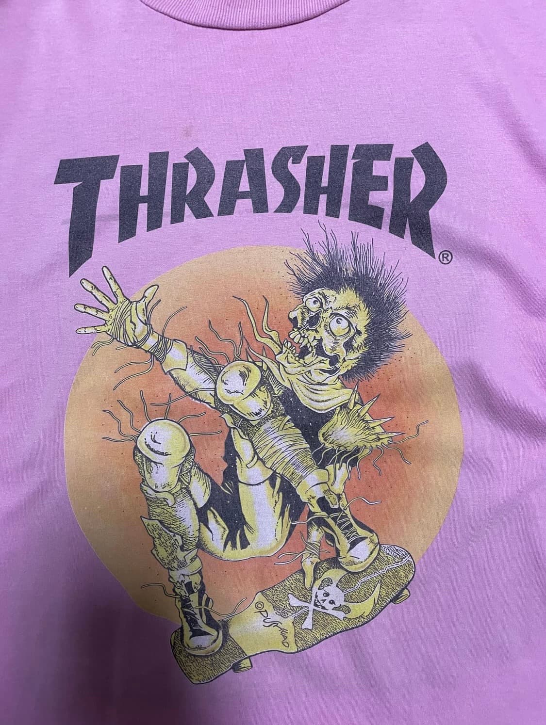 빈티지 90s 트레셔 og pushead 스케이트 티셔츠 상품이미지2