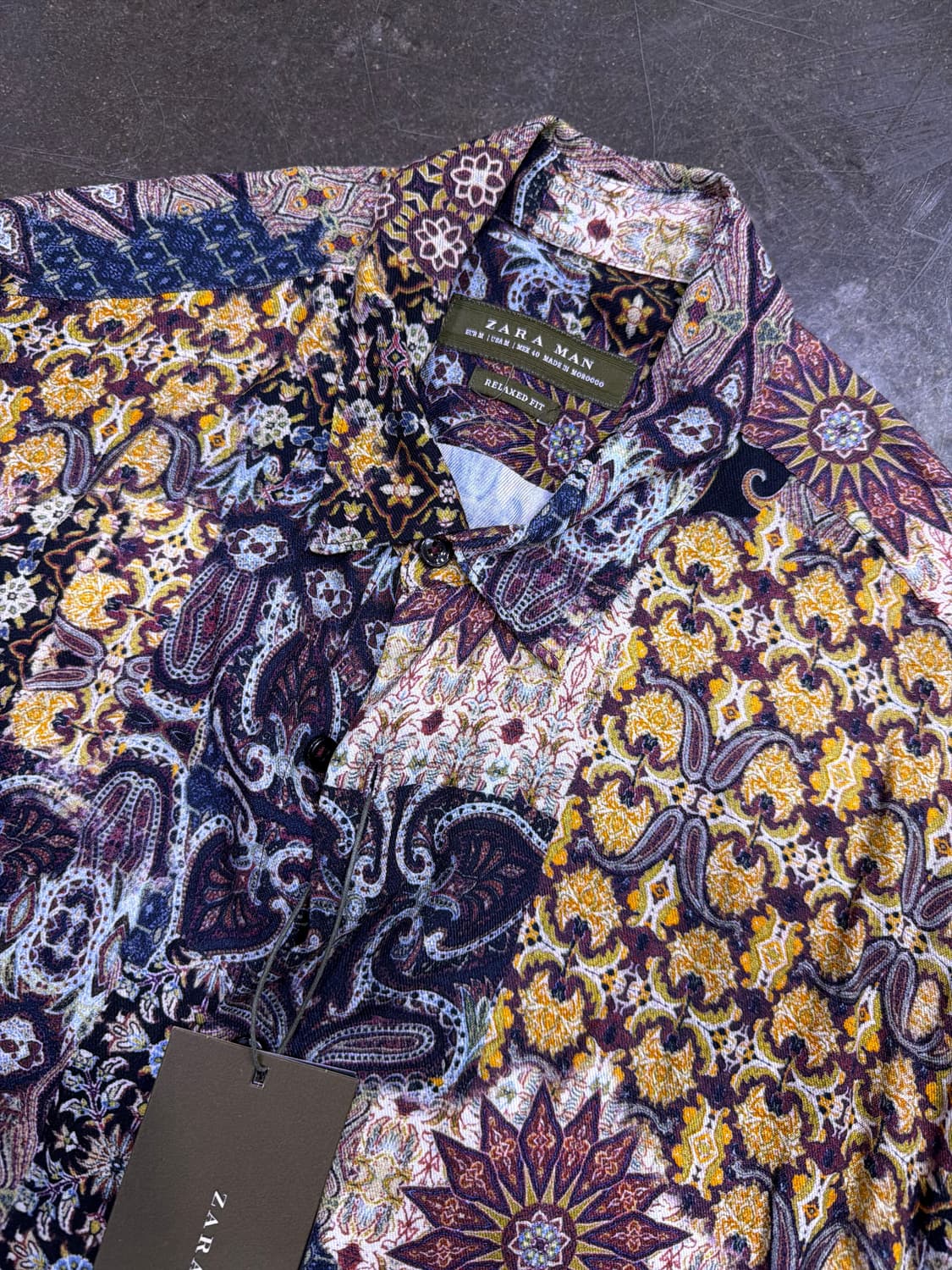자라 페이즐리 에스닉 패치워크 프린팅 릴렉스핏 셔츠 M 상품이미지3