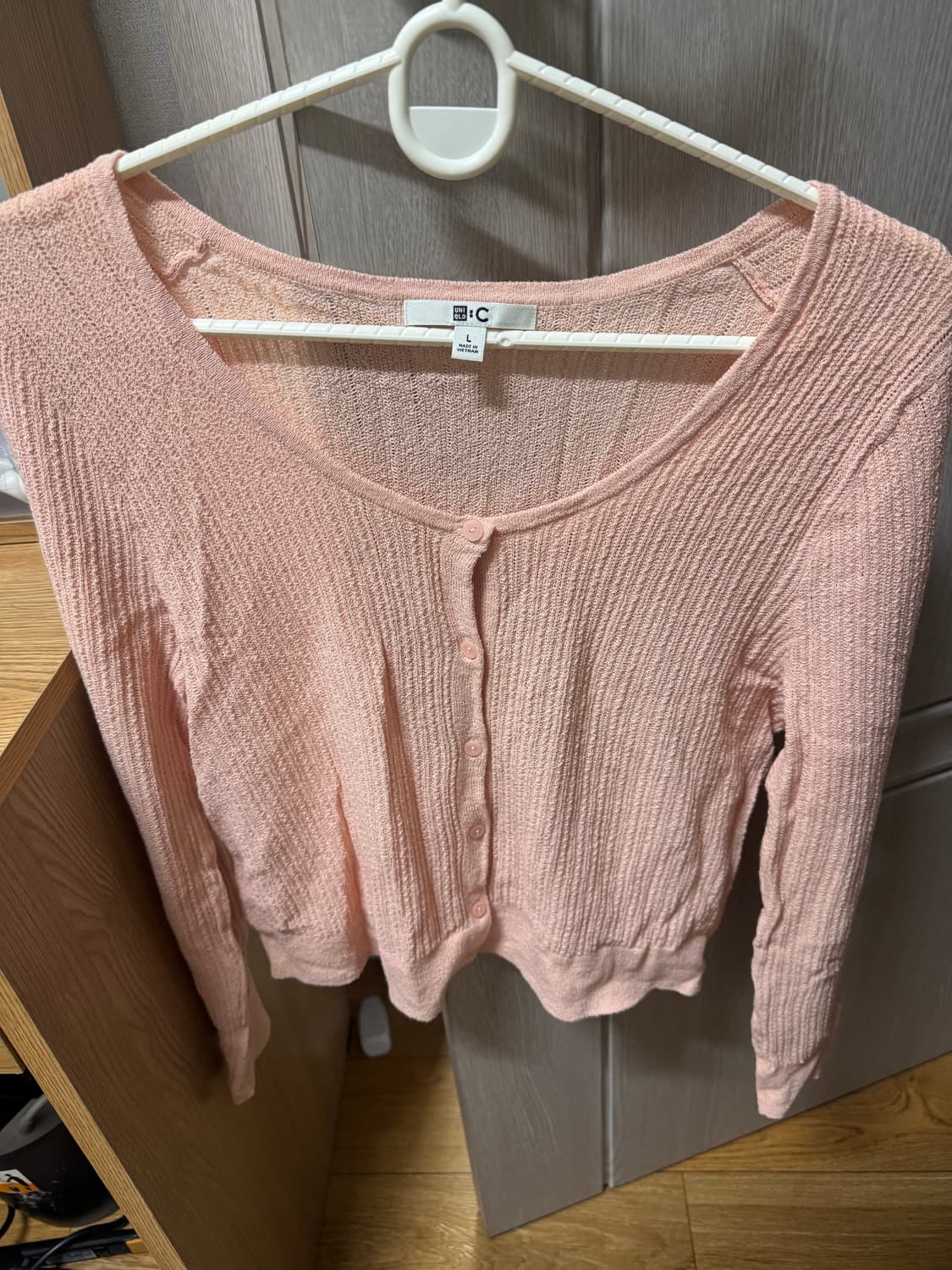 unilqo 유니클로 u넥 핑크가디건 상품이미지2