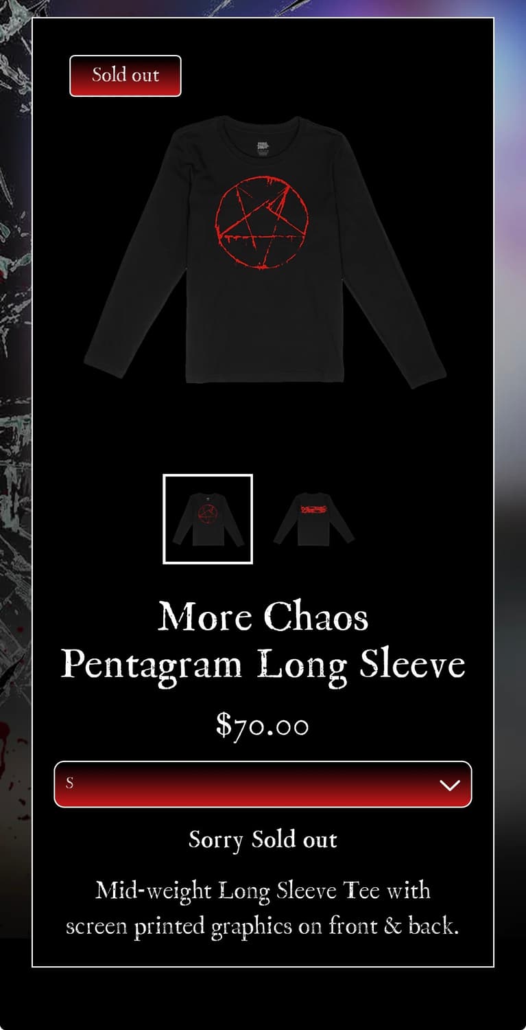 [S] Ken Carson 켄카슨 펜타그램 pentagram 롱슬리브 상품이미지3