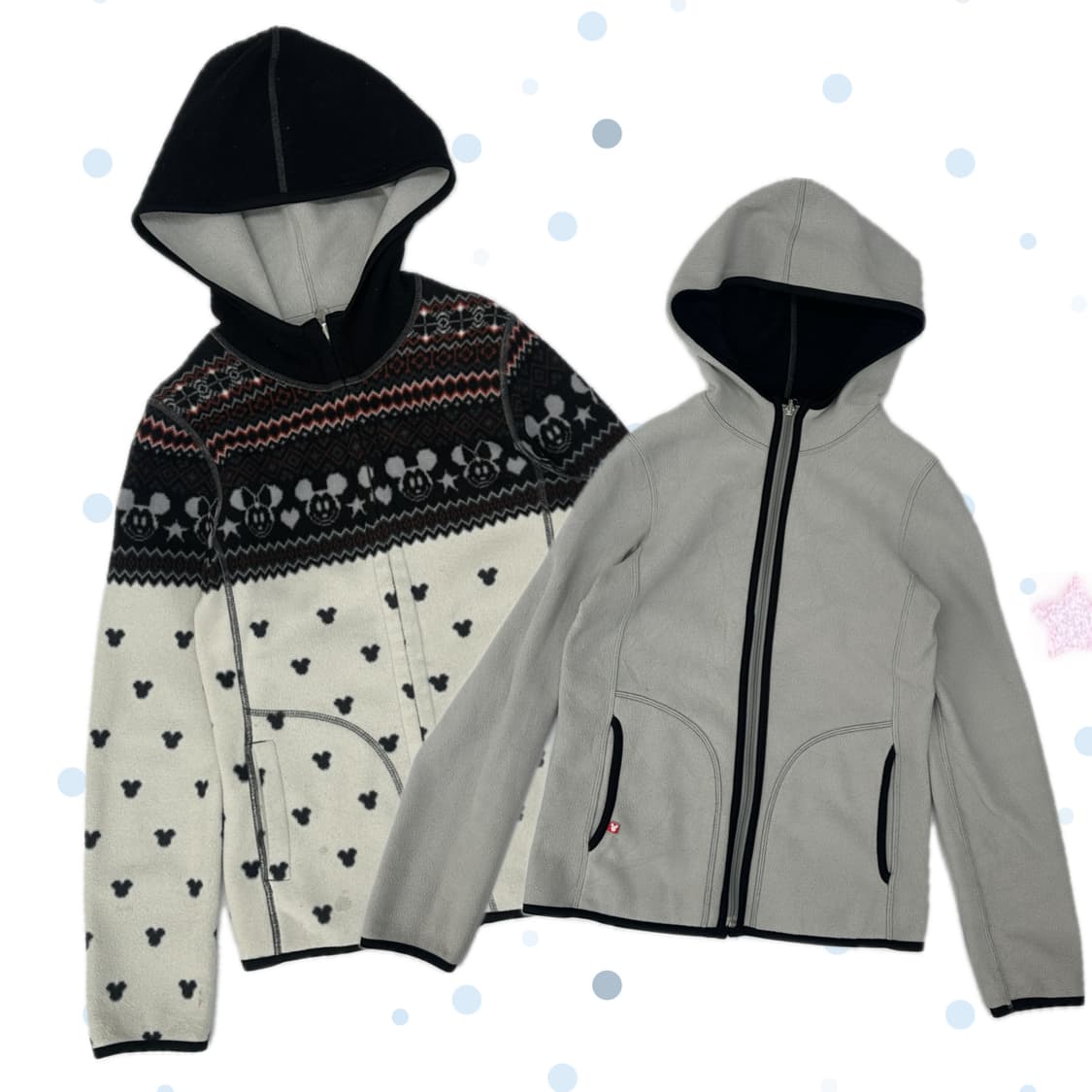 🖤미키마우스 디즈니 리버시블 후리스🖤 플리스집업 아우터 패턴  상품이미지1