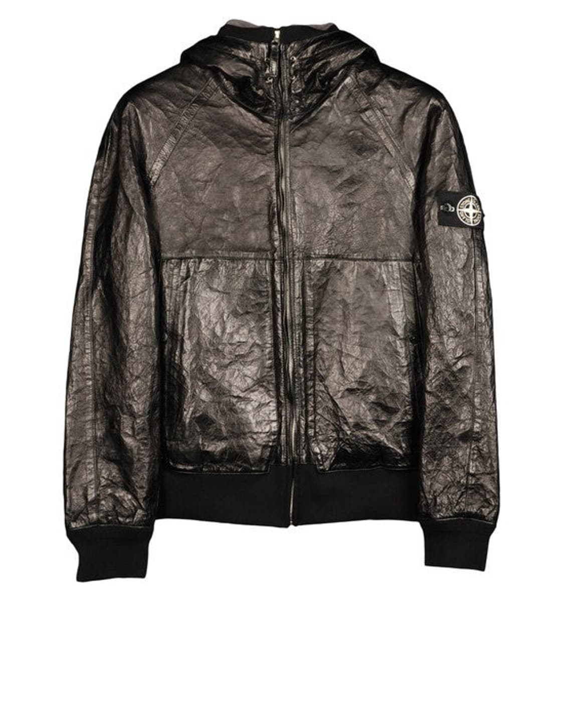 스톤아일랜드 메탈 레더(가죽) 자켓 화이트 와펜 M 상품이미지1