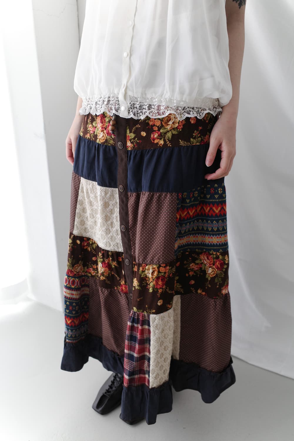 check flower patch skirt 상품이미지7