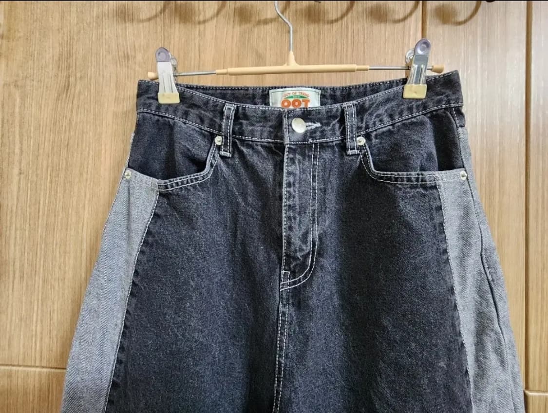 (M)여성 OOT 사이드 배색 데님 팬츠 상품이미지2