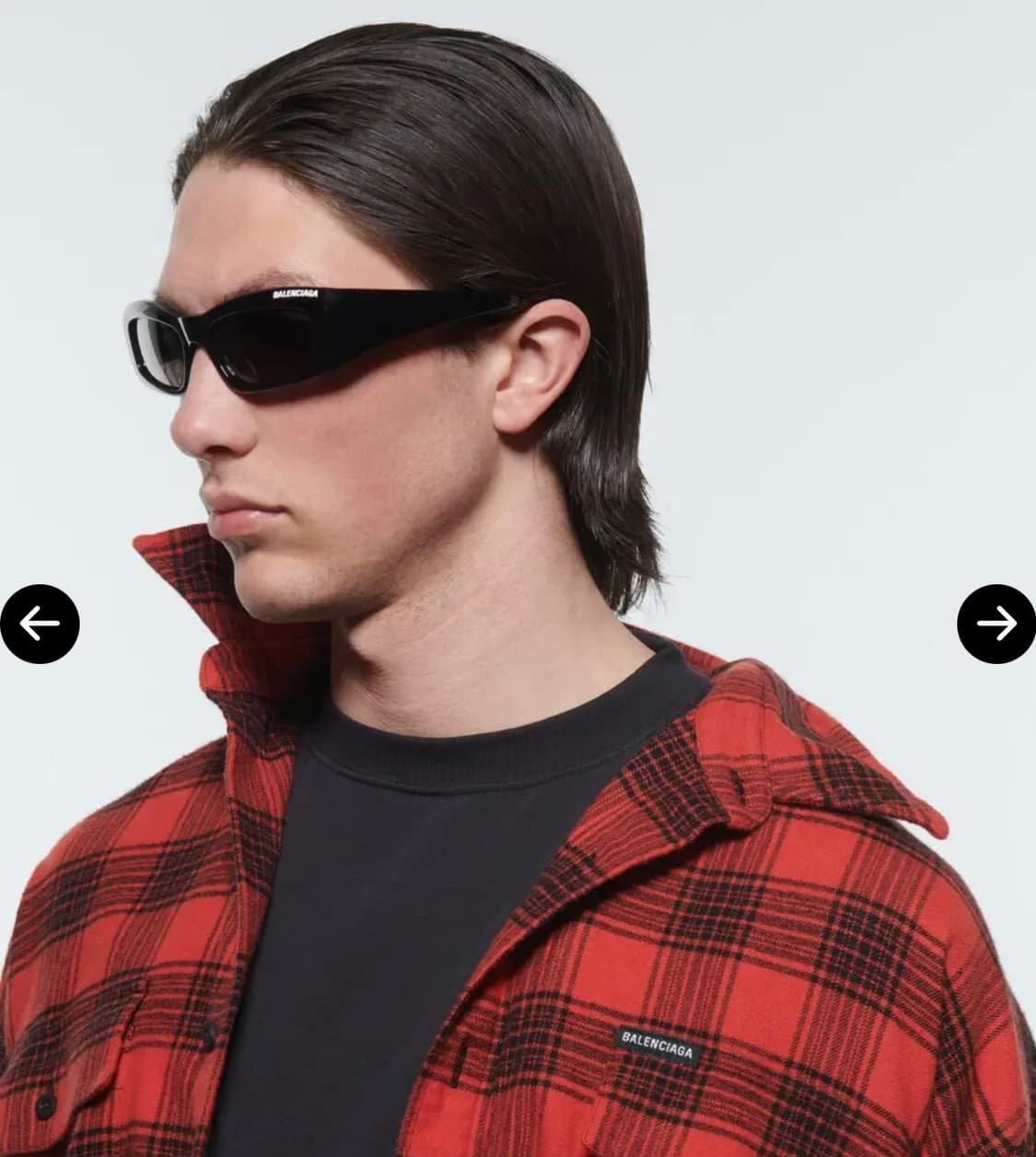 [ OS ] 발렌시아가 프론트 로고 렉탱글 선글라스 블랙 상품이미지2