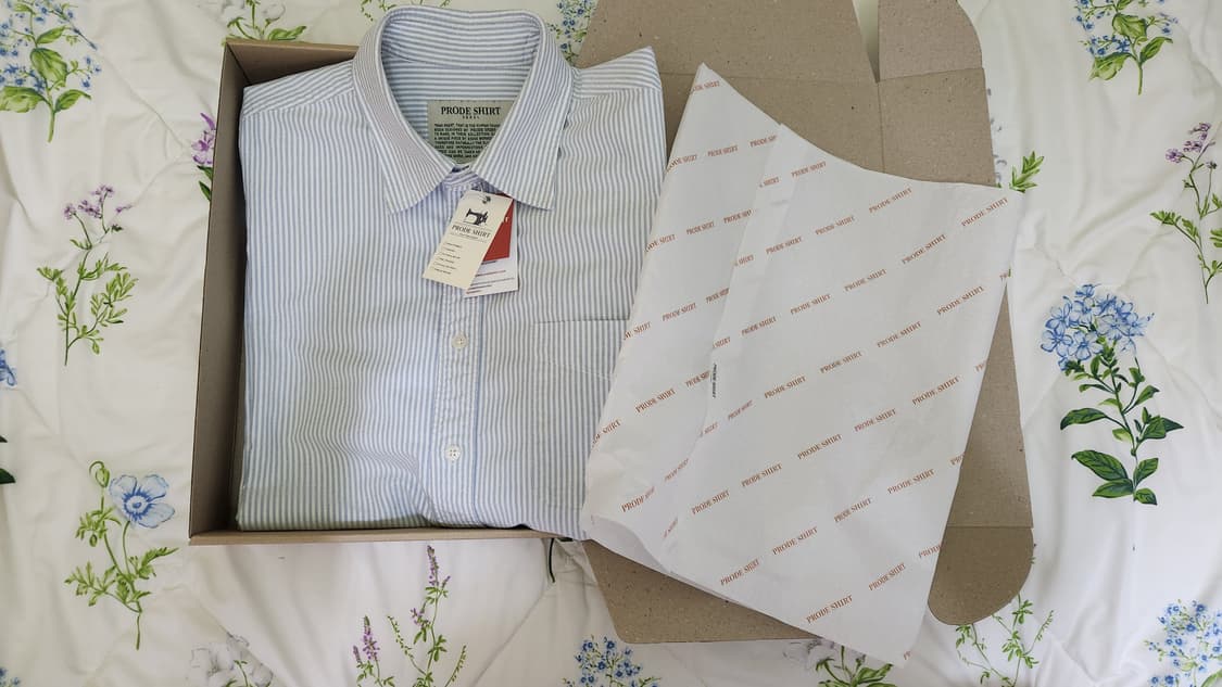 프로드셔츠 옥스포드셔츠 블루 스트라이프 48 상품이미지2