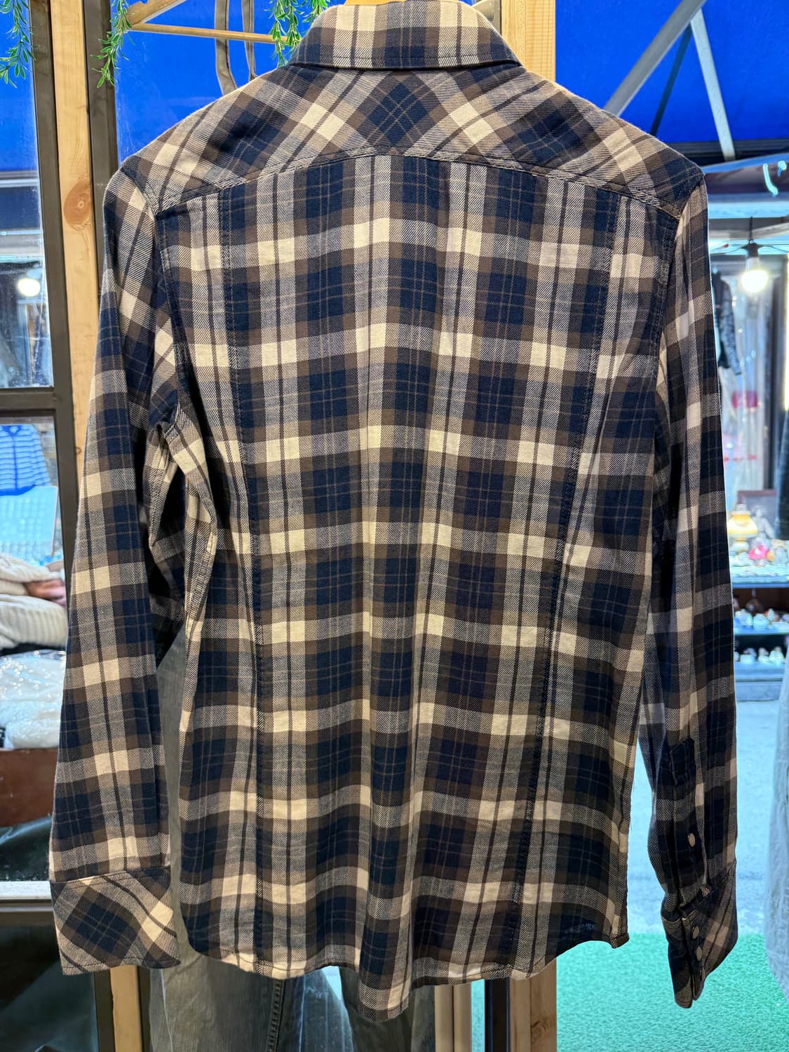 지스타 로우 네이비 체크셔츠 상품이미지4