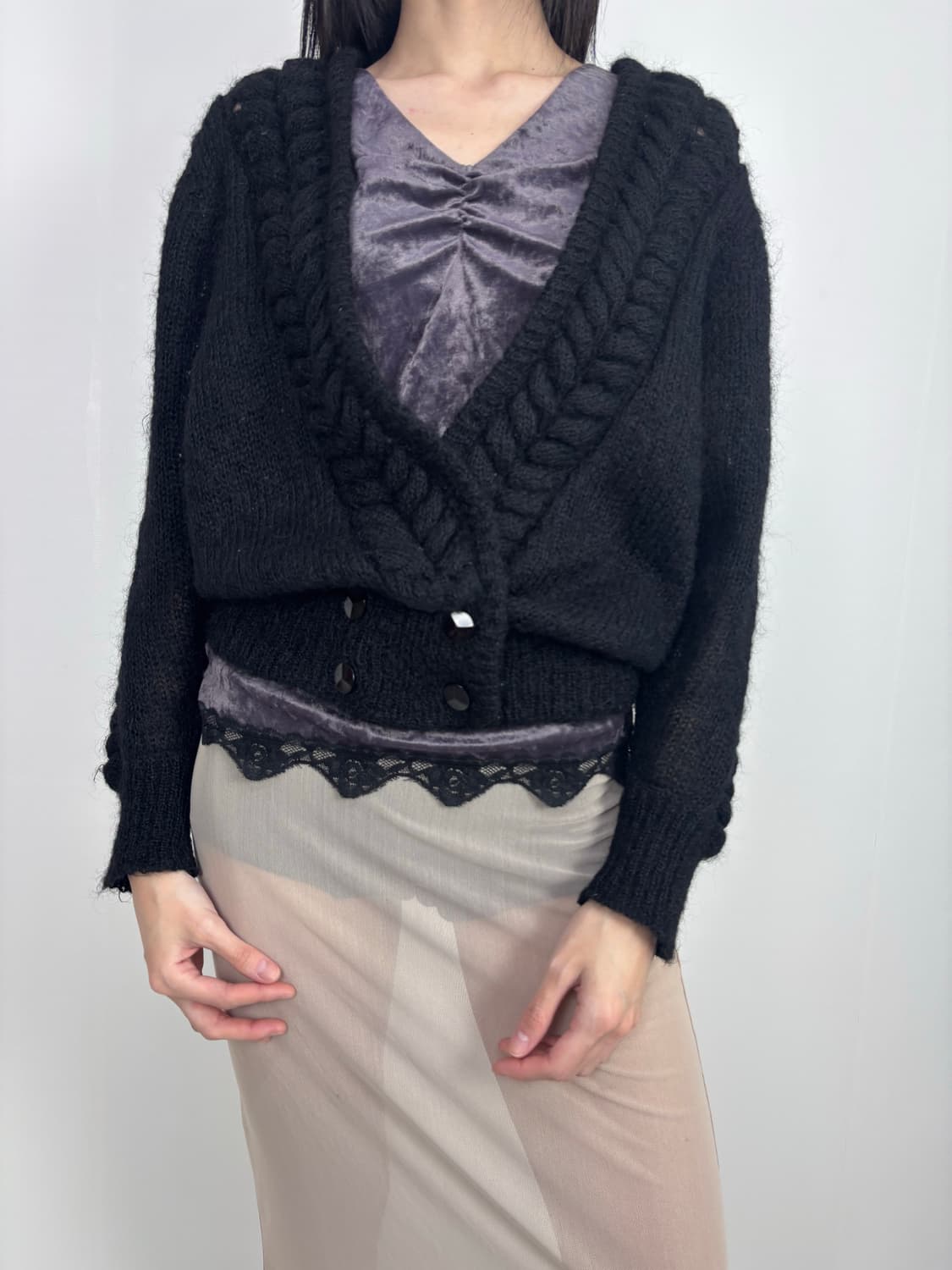 ANGORA CABLE CARDIGAN  상품이미지2