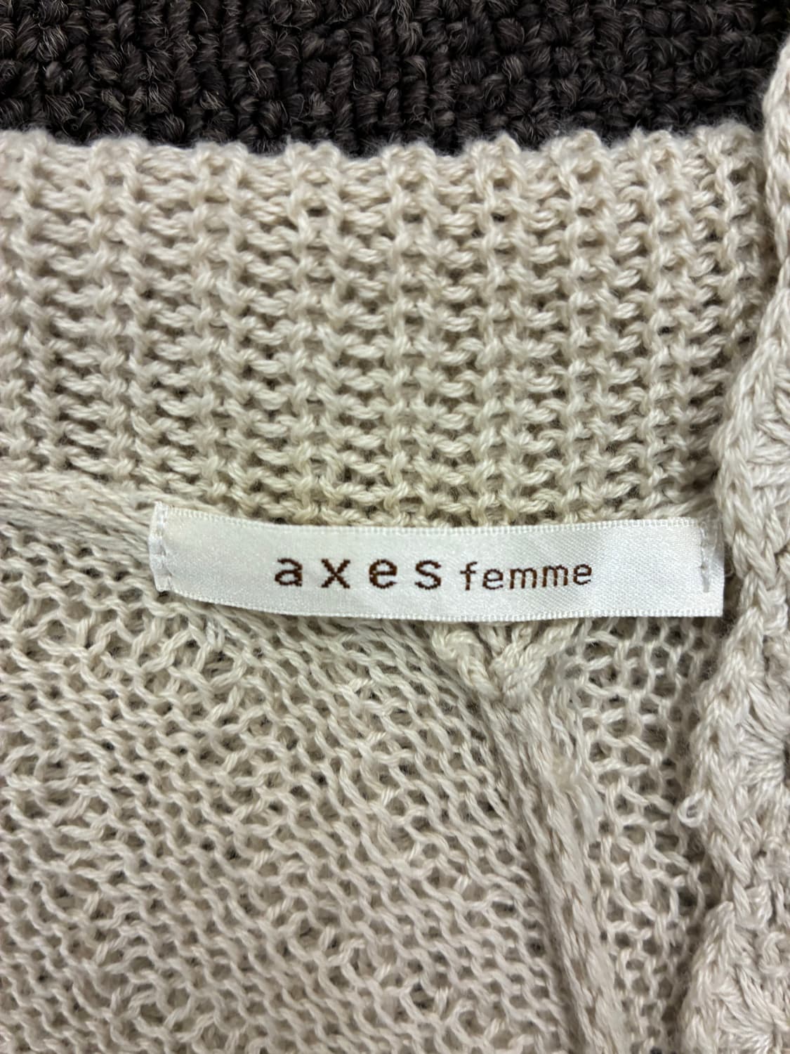 M)Axes Femme 빈티지 여성 레이스 디테일 펀칭 가디건 상품이미지5