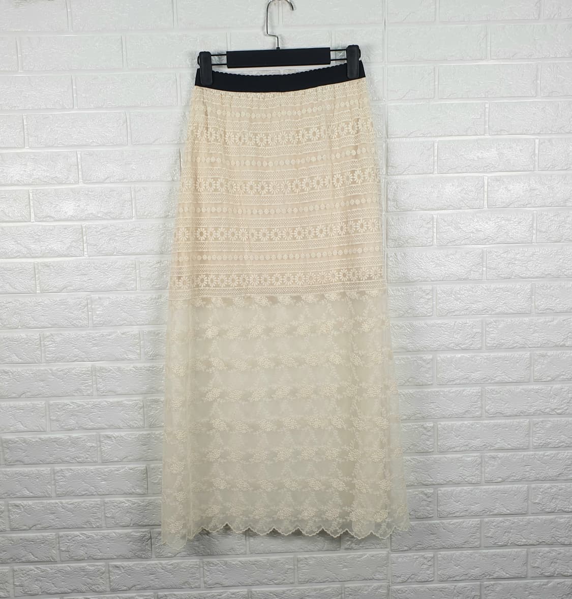 [26-27]써스데이아일랜드 밴딩 레이스 스커트 상품이미지3