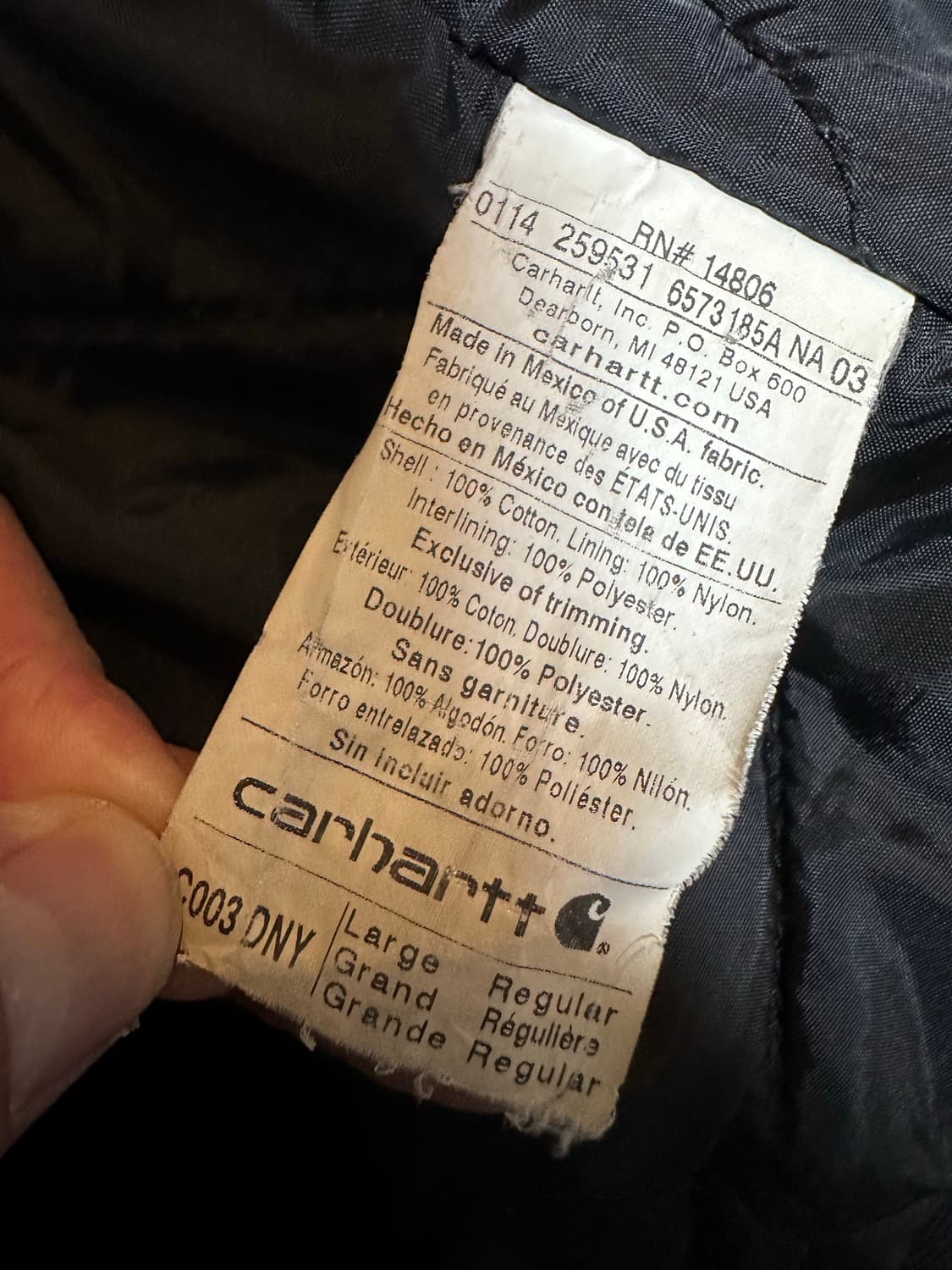 빈티지 칼하트 C003 DNY 덕 트레디셔널 워크자켓 라지레귤러 상품이미지9
