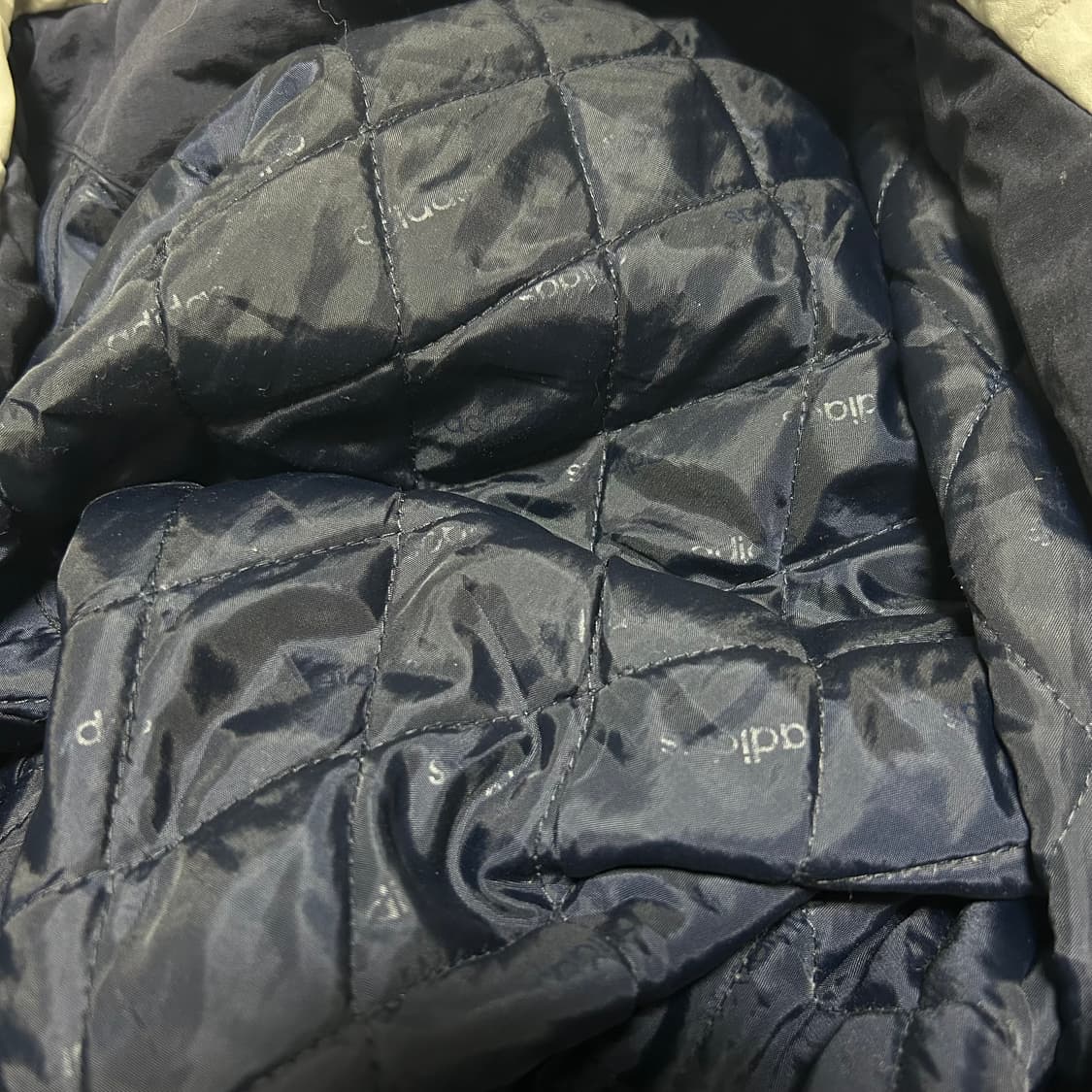 아디다스 올드스쿨 오버핏 패딩 점퍼 후드 누빔 자켓 네이비 110 (XX 상품이미지9