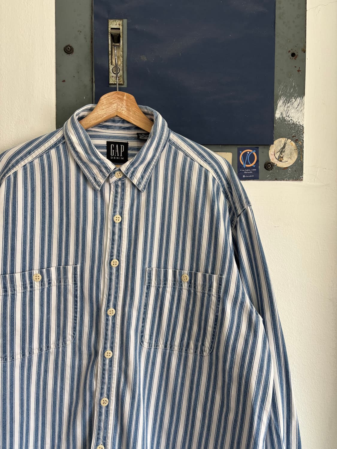 OLD GAP Denim Stripe Shirt 상품이미지3