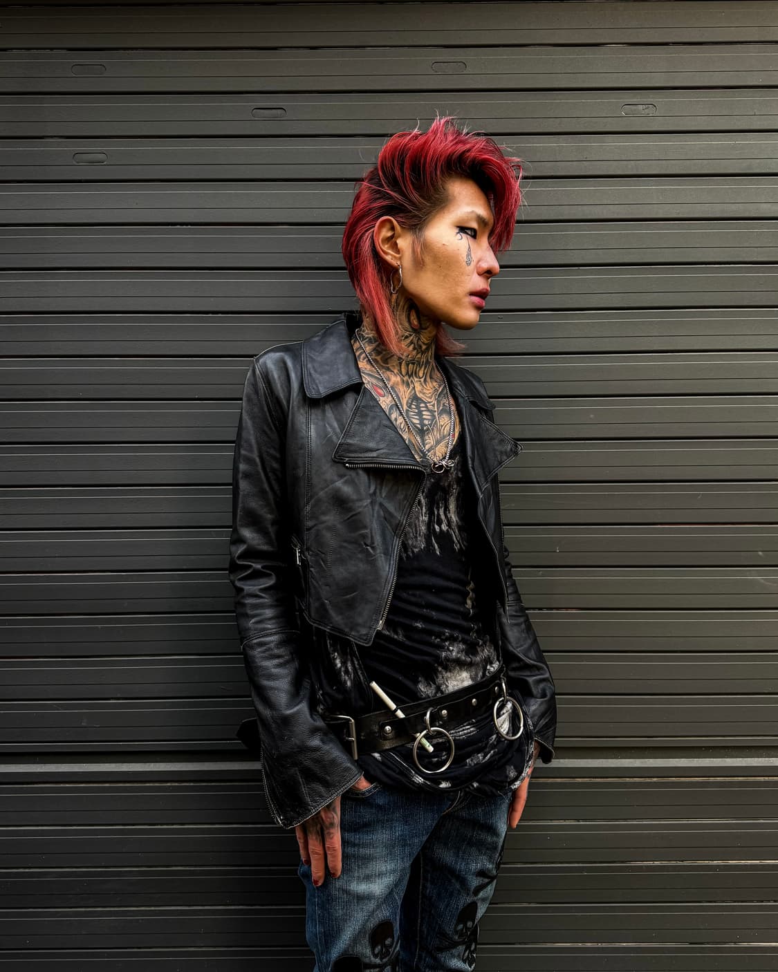 Crop Leather Rider Jacket 상품이미지3